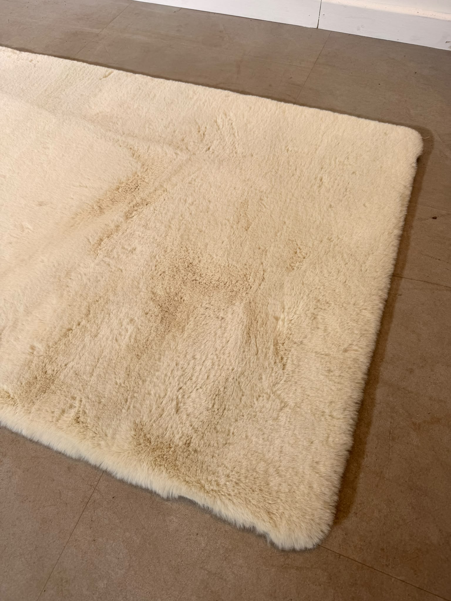 Dave Runner Rug – Soft Ivory Long-Pile Carpet 240 x 80 cm