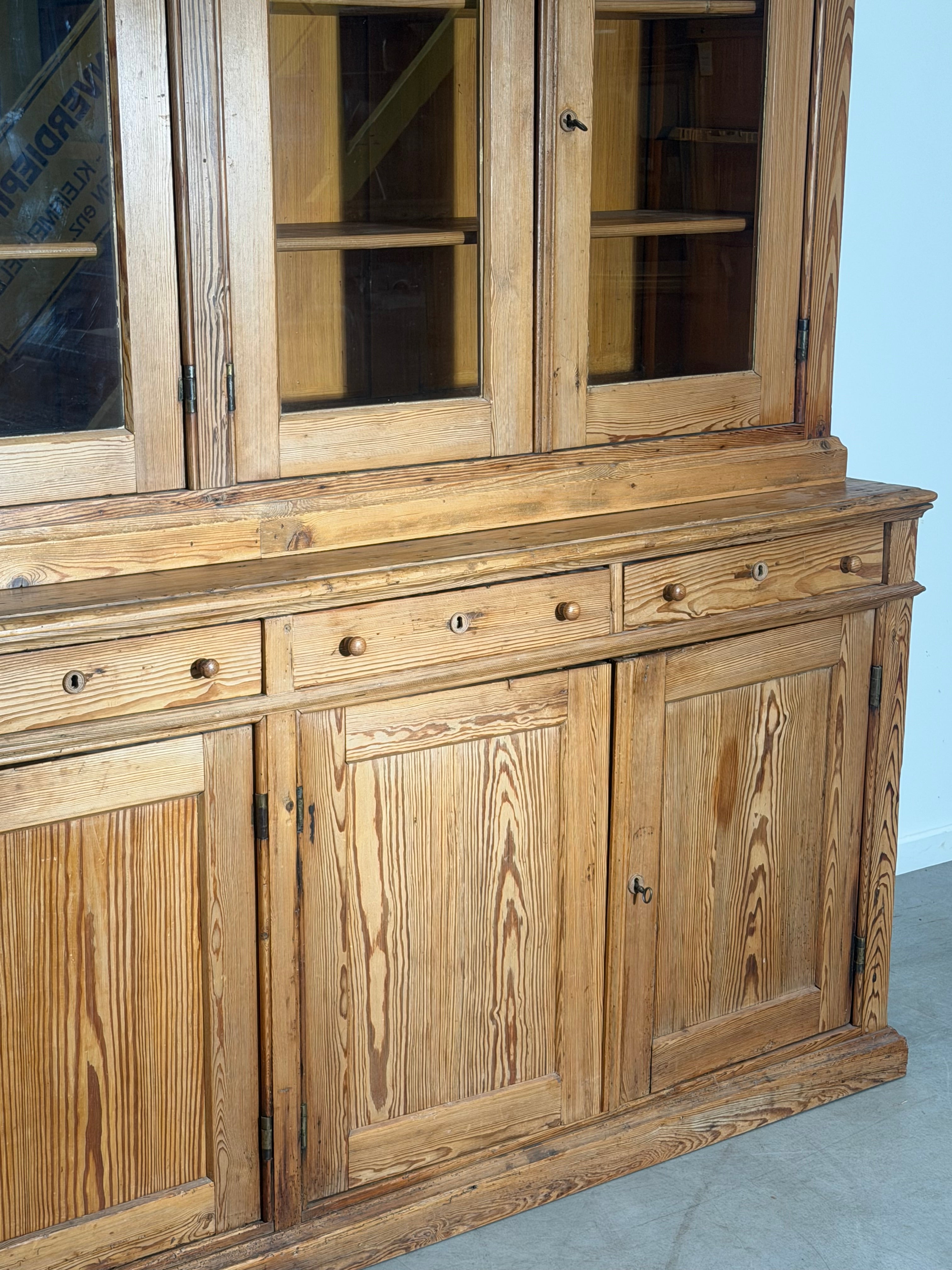 Antique Pine Display Cabinet / Apothecary Cupboard