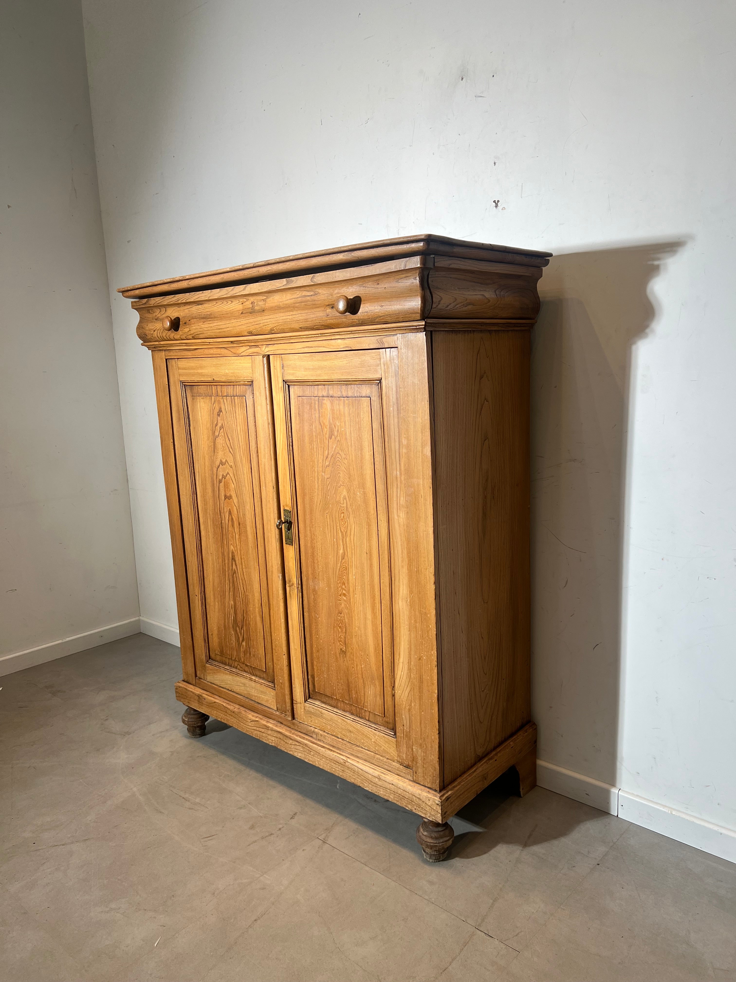 Antique Rustic Wooden Cabinet with Two Doors