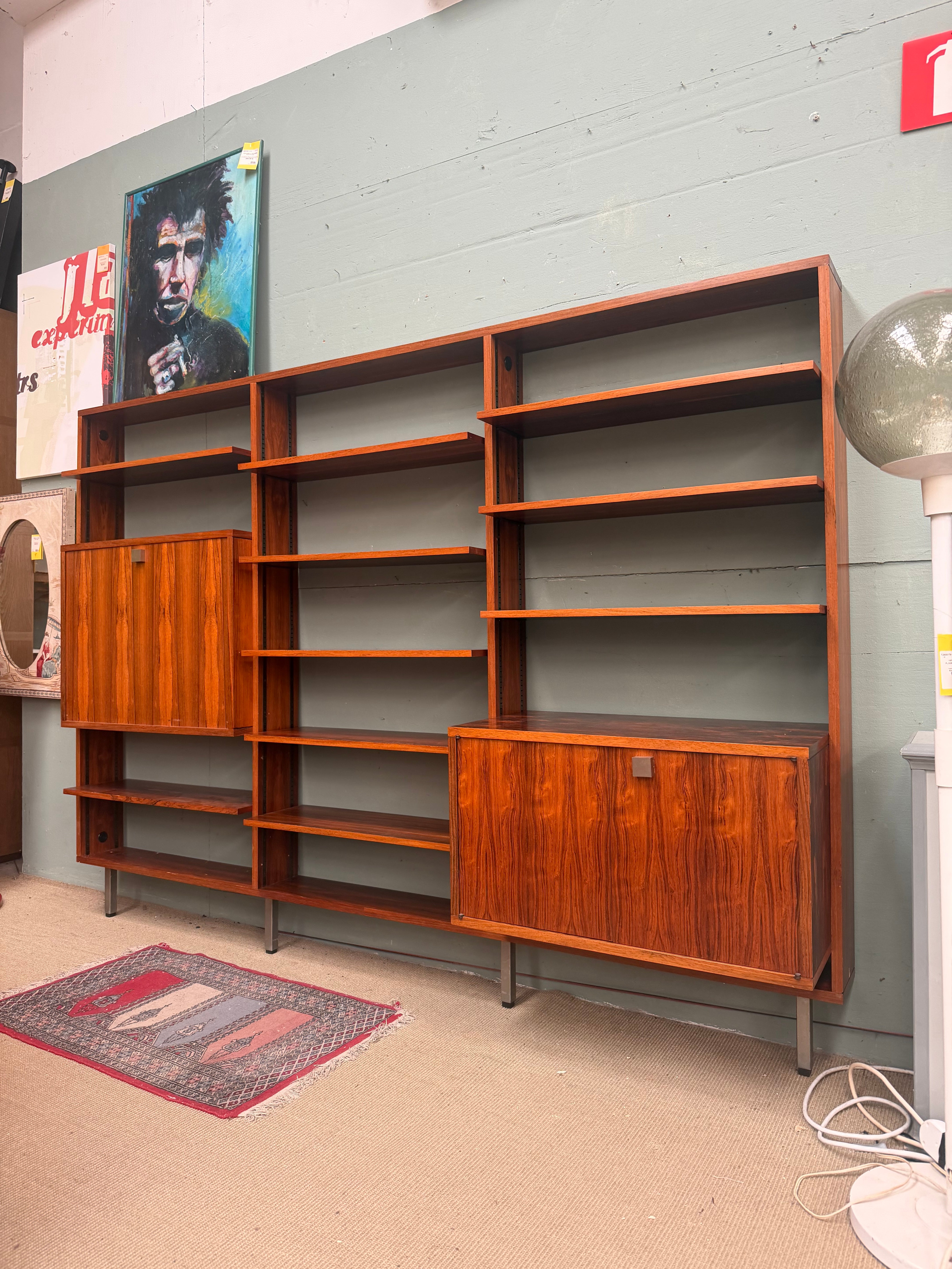 Alfred Hendrickx for Belform Wall Unit – Modular Rosewood Shelving System