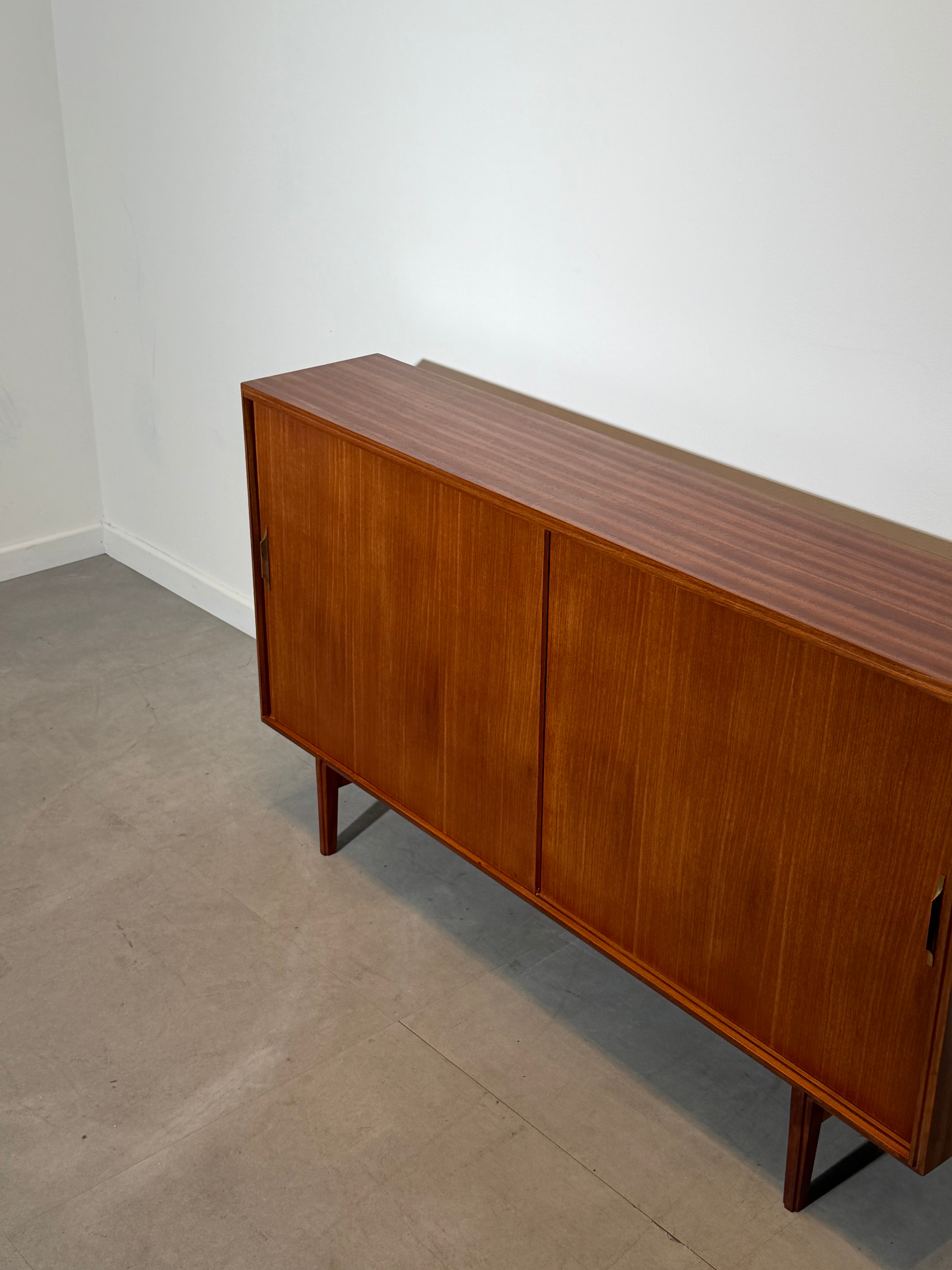 Mid-Century Teak Sliding Door Sideboard
