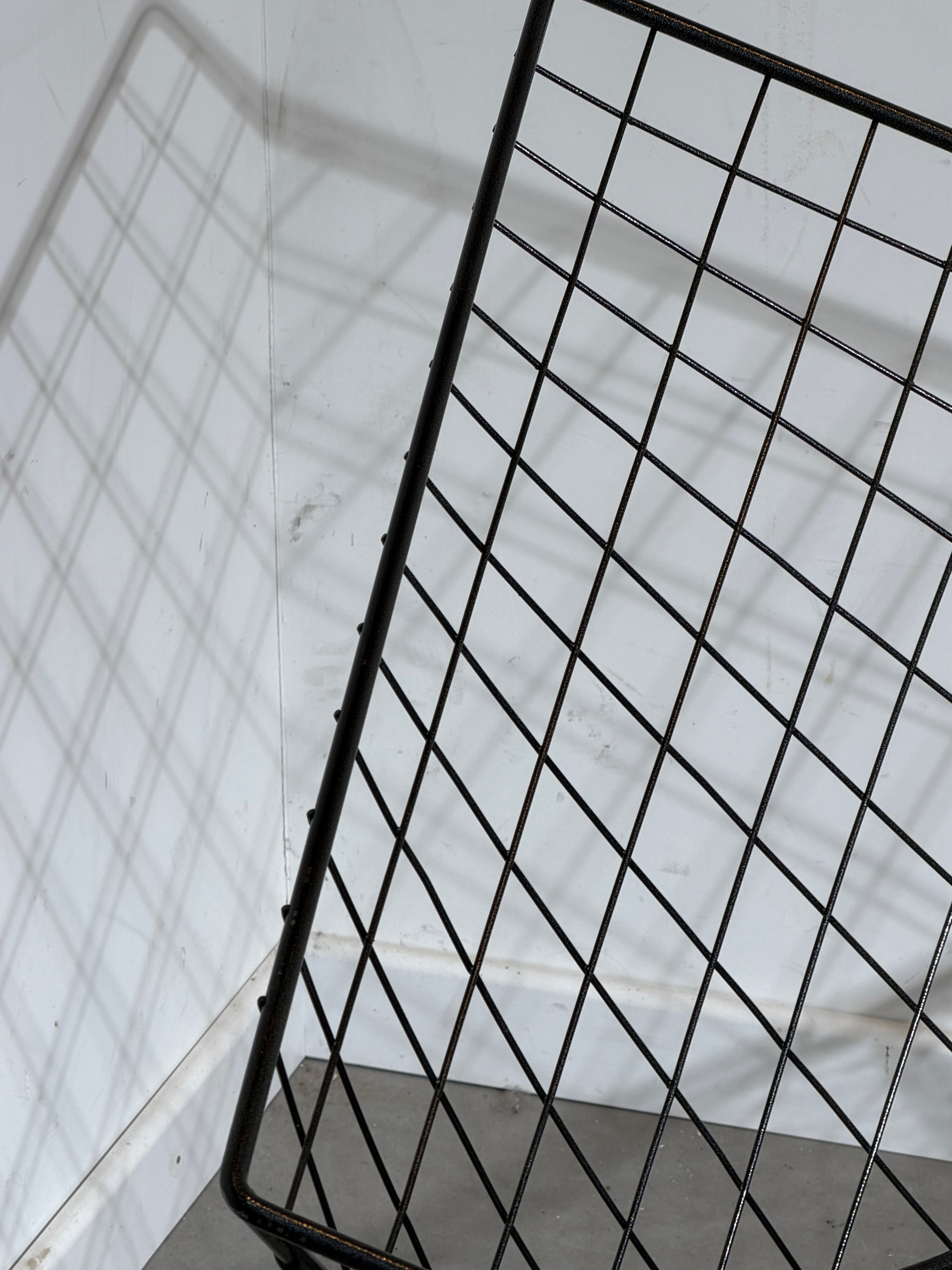 IKEA Oti Lounge Chair and Side Table – Niels Gammelgaard – Black Metal – 1980s