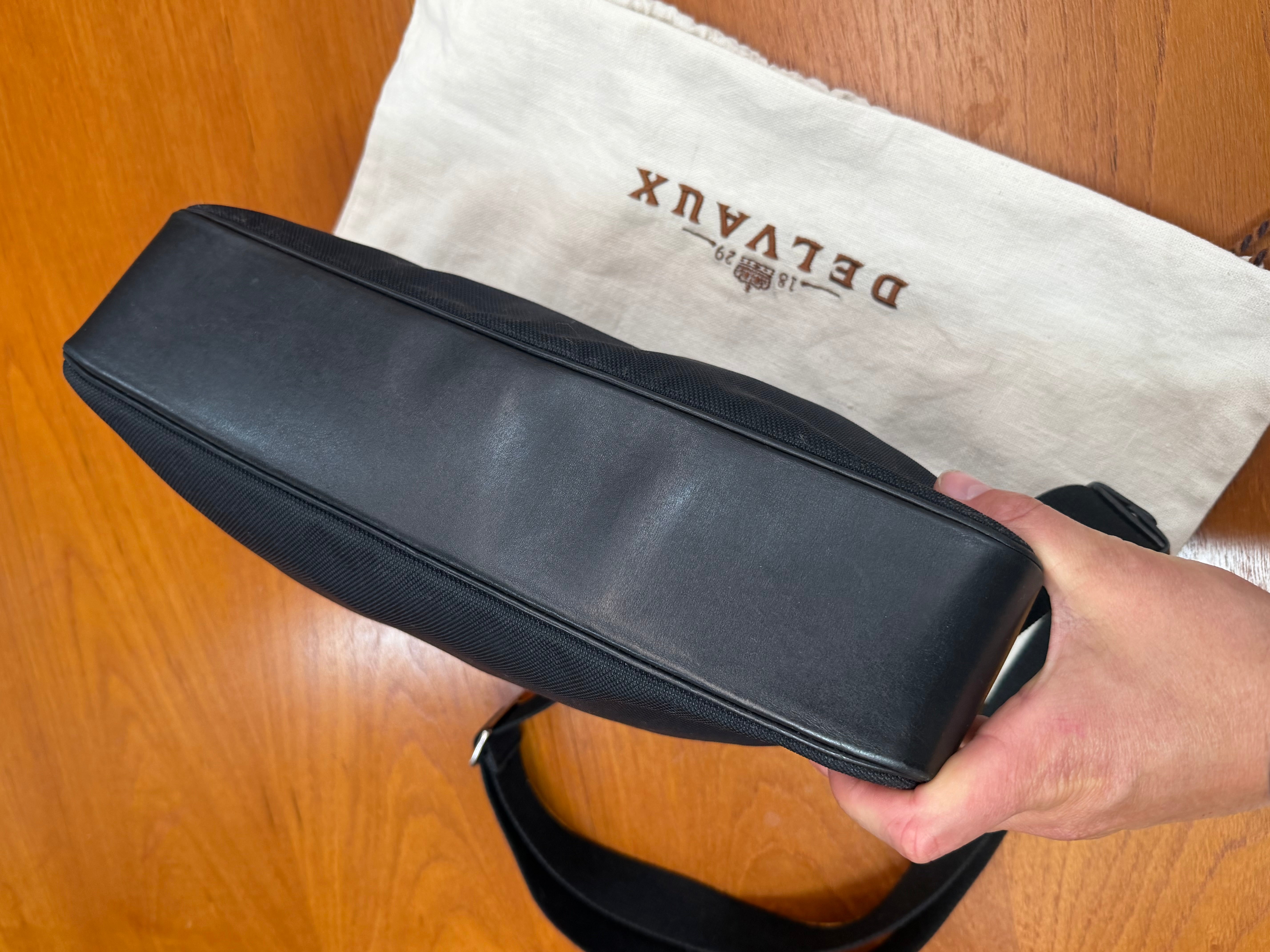 Delvaux Toile “Pili Pili” Crossbody Bag – Charbon Black – 36 cm – With Dustbag & Certificate