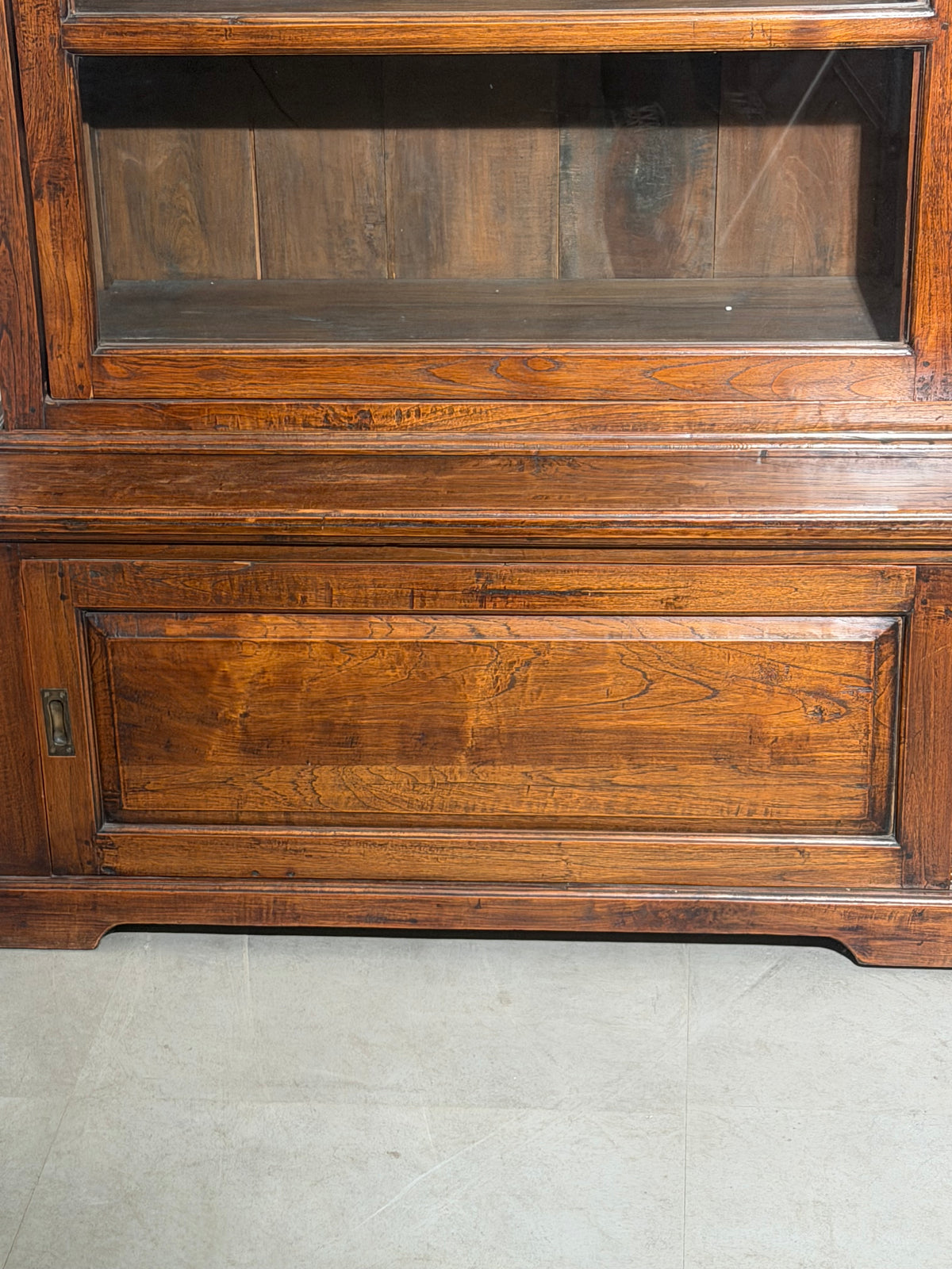 Teak Sliding Door Display Cabinet