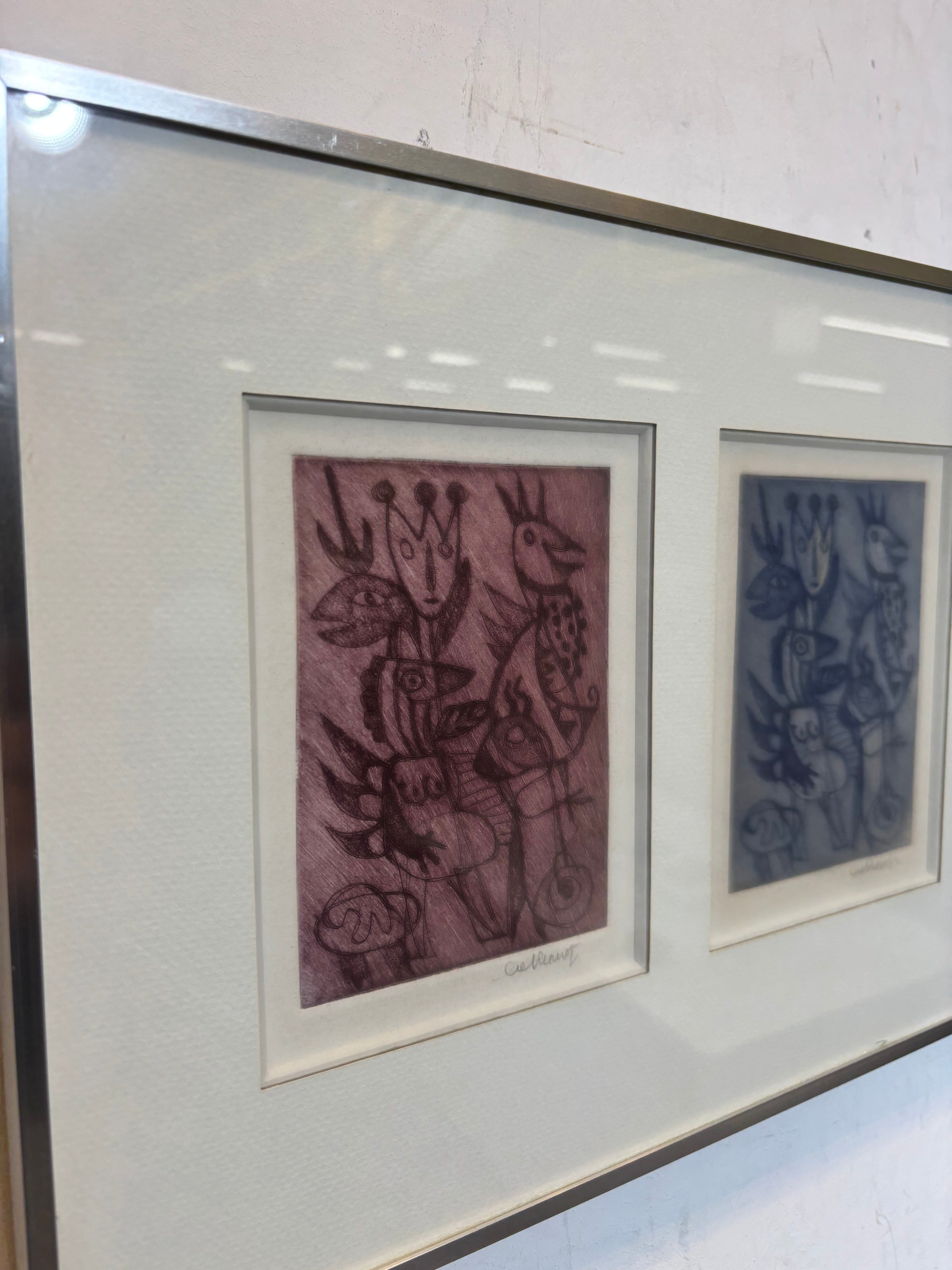 Set van vier kleine litho's van Jan Cobbaert