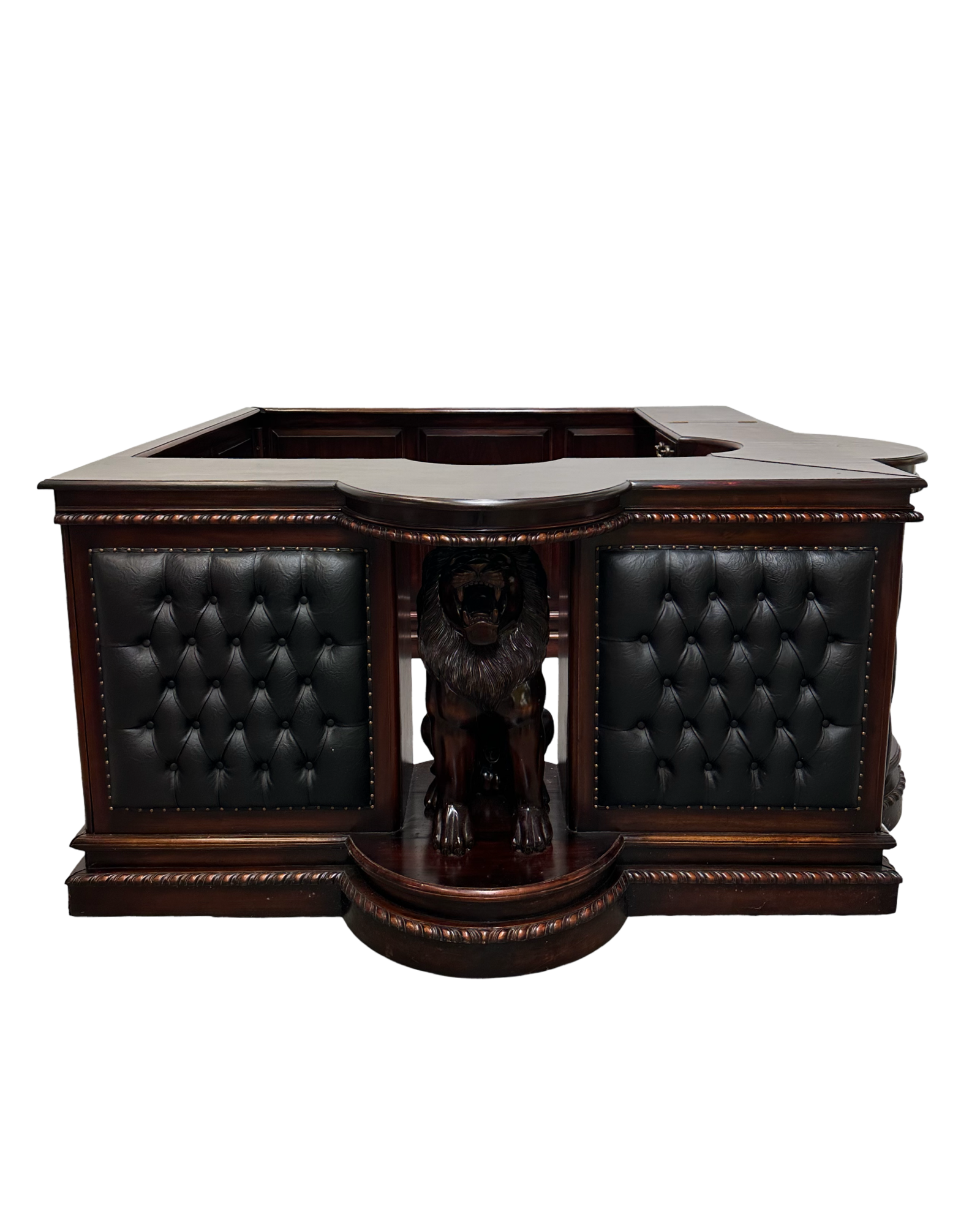 Antique Mahogany Lion Bar