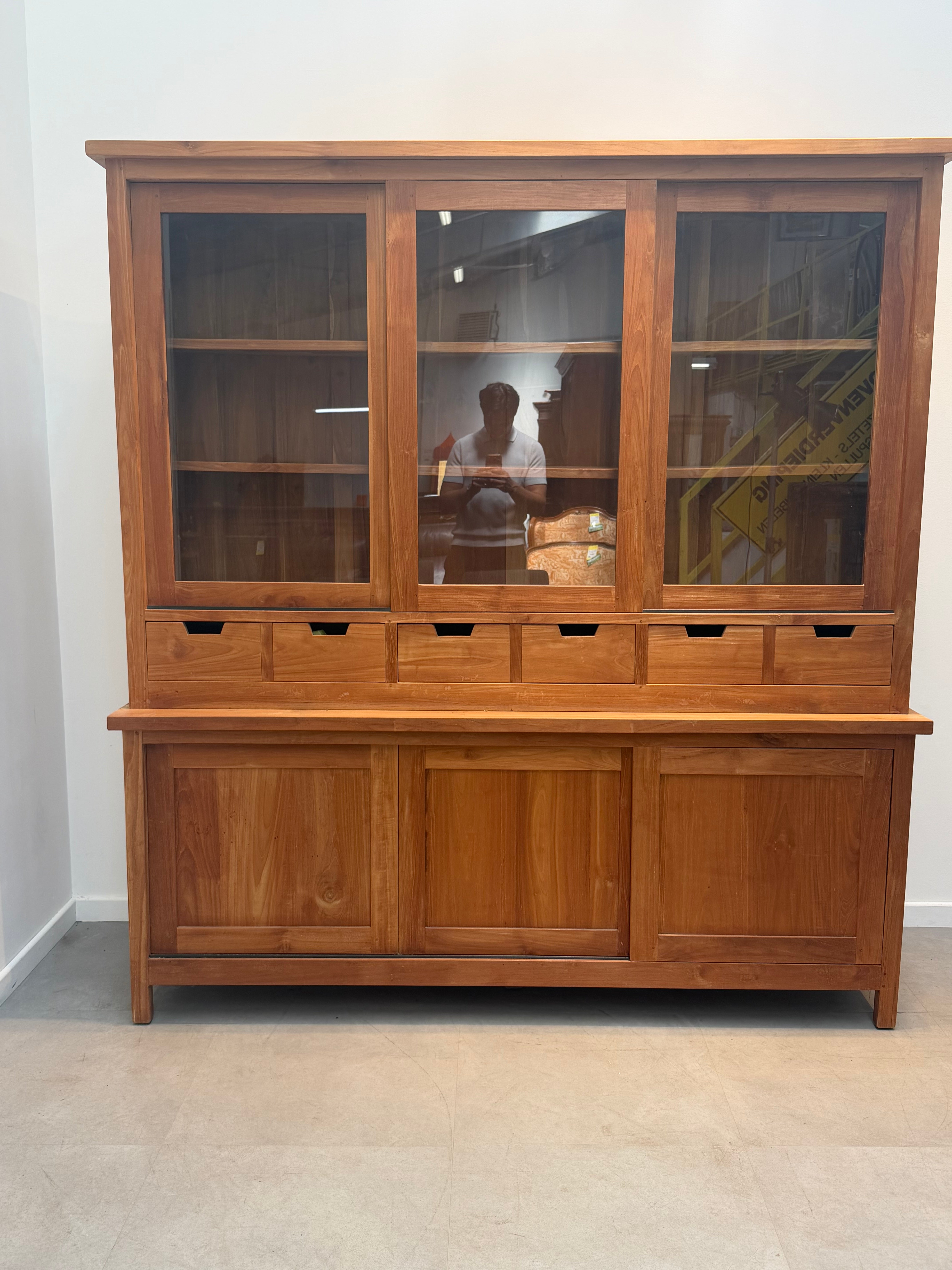 Teak Display Cabinet 200 cm