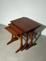 Vintage Teak Nesting Tables – Set of Three – Mid-Century Modern