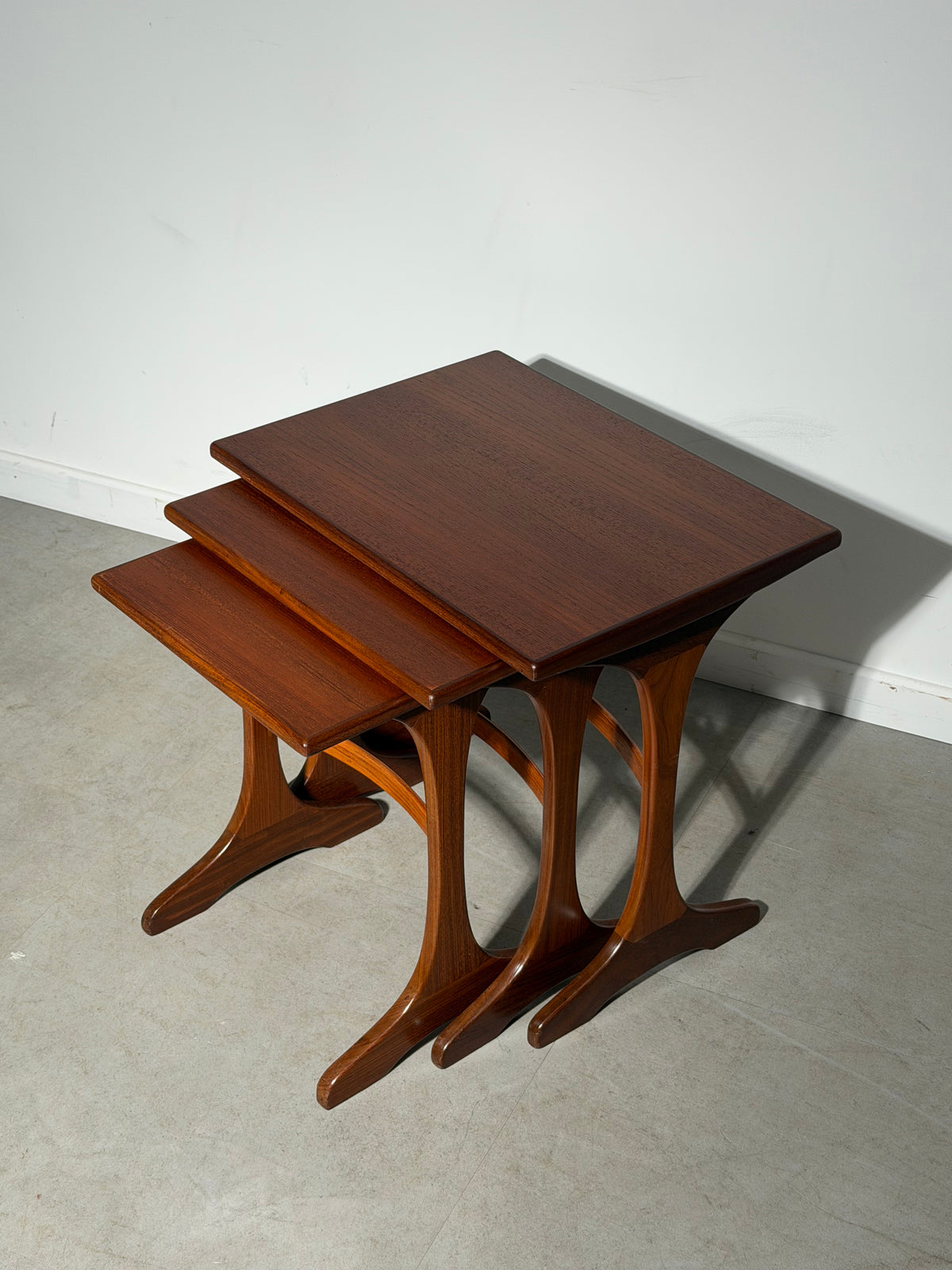Vintage Teak Nesting Tables – Set of Three – Mid-Century Modern