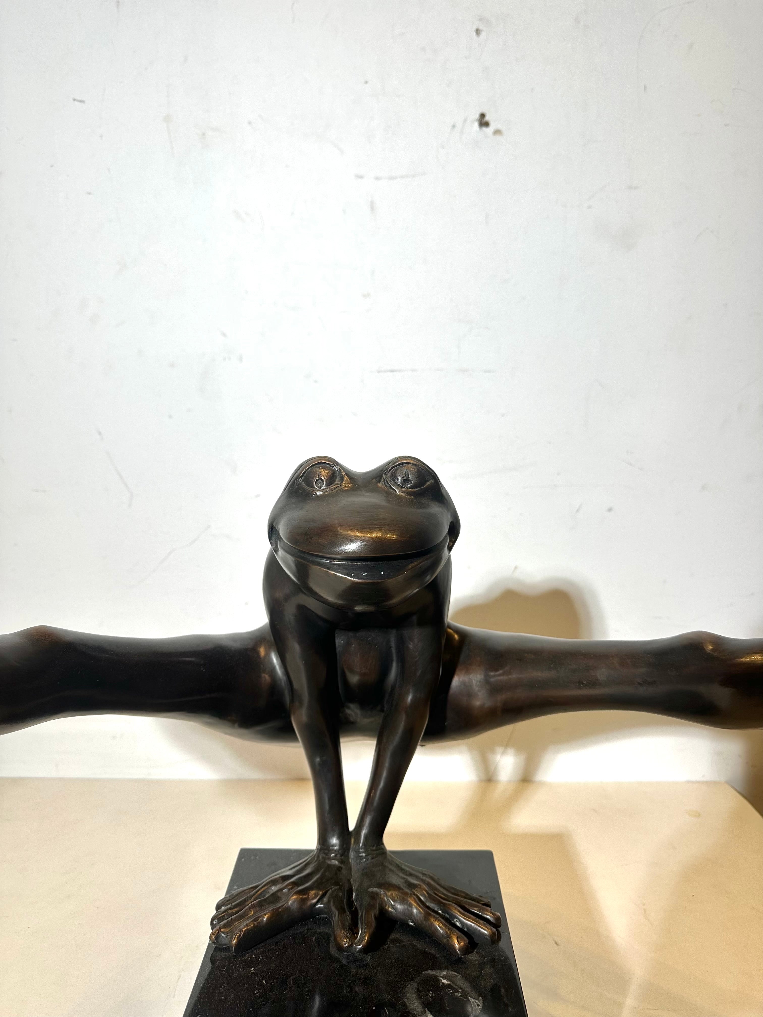 Bronze Frog Sculpture
