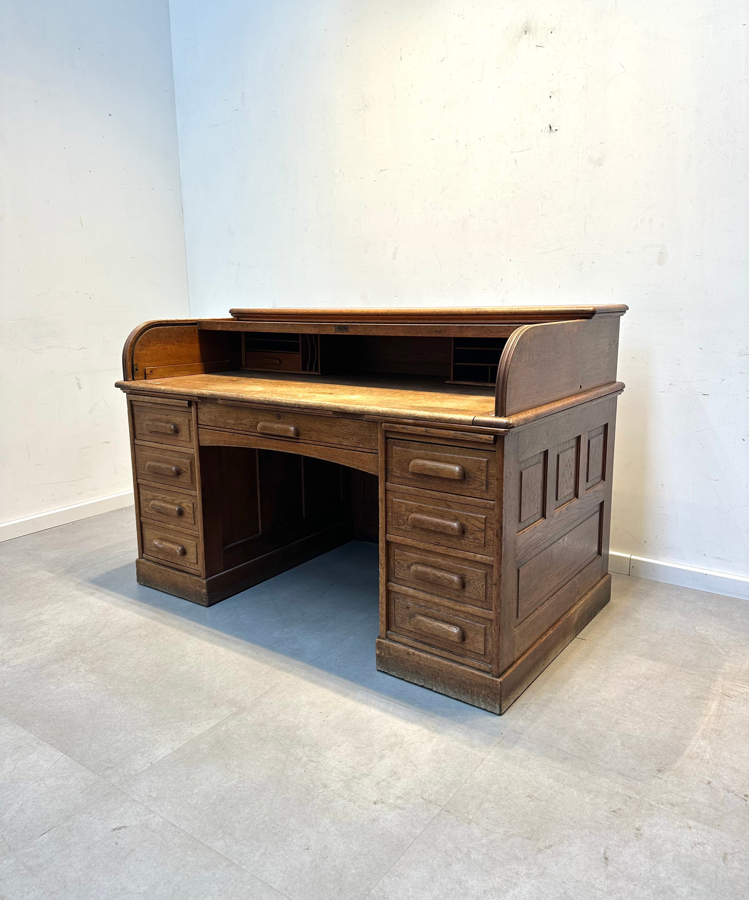 Antique Oak Roll-Top Desk