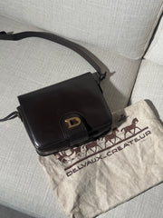 Delvaux Heureux Crossbody Bag – Dark Brown Leather
