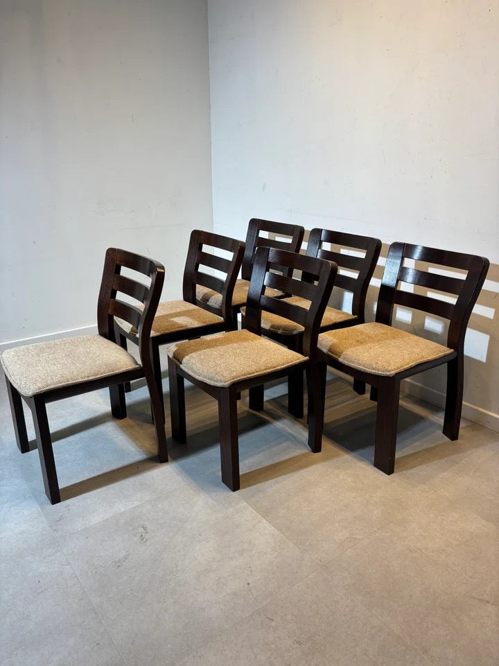 Set of six “Brutalist” chairs