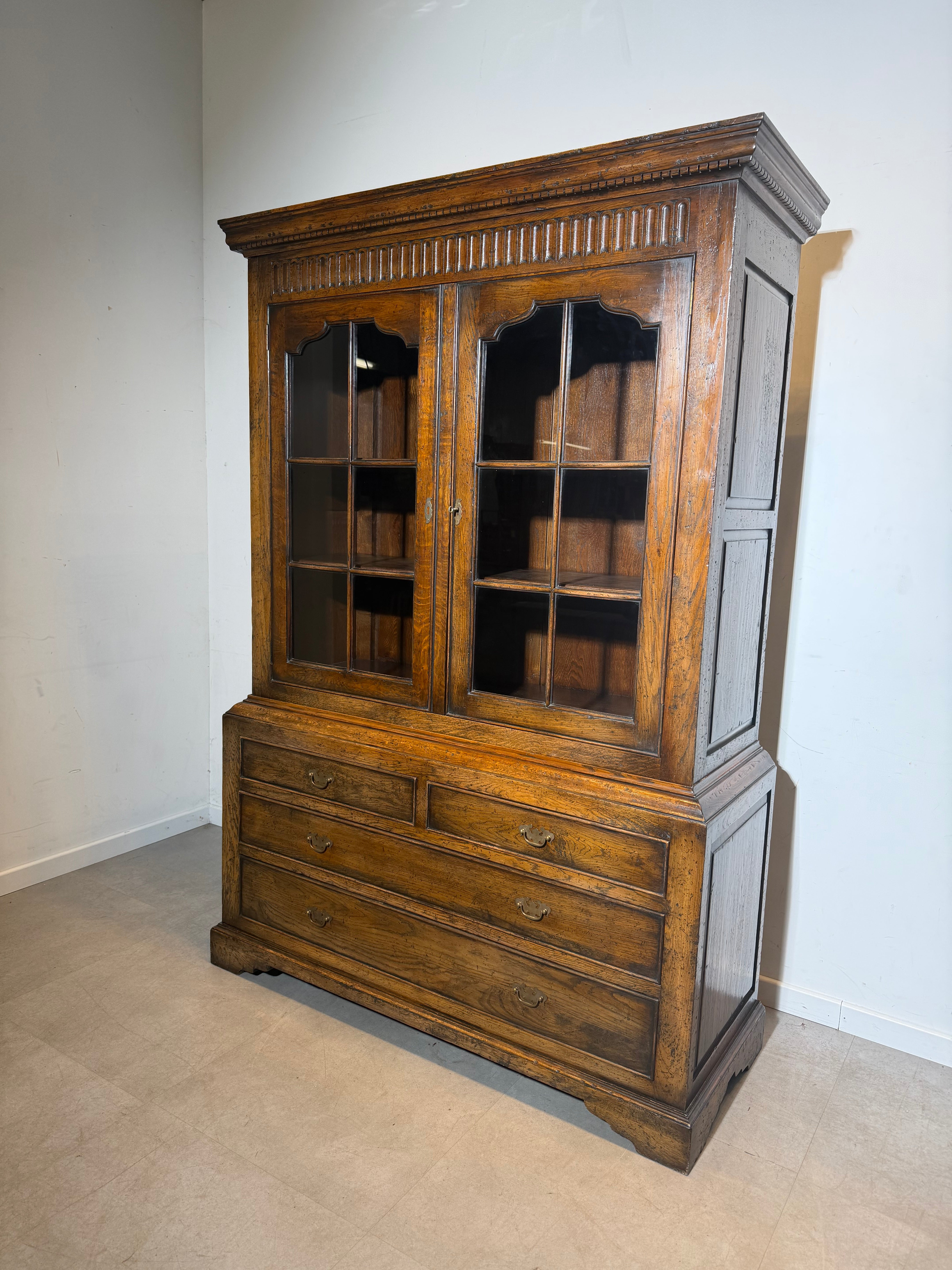 Antique Oak Display Cabinet
