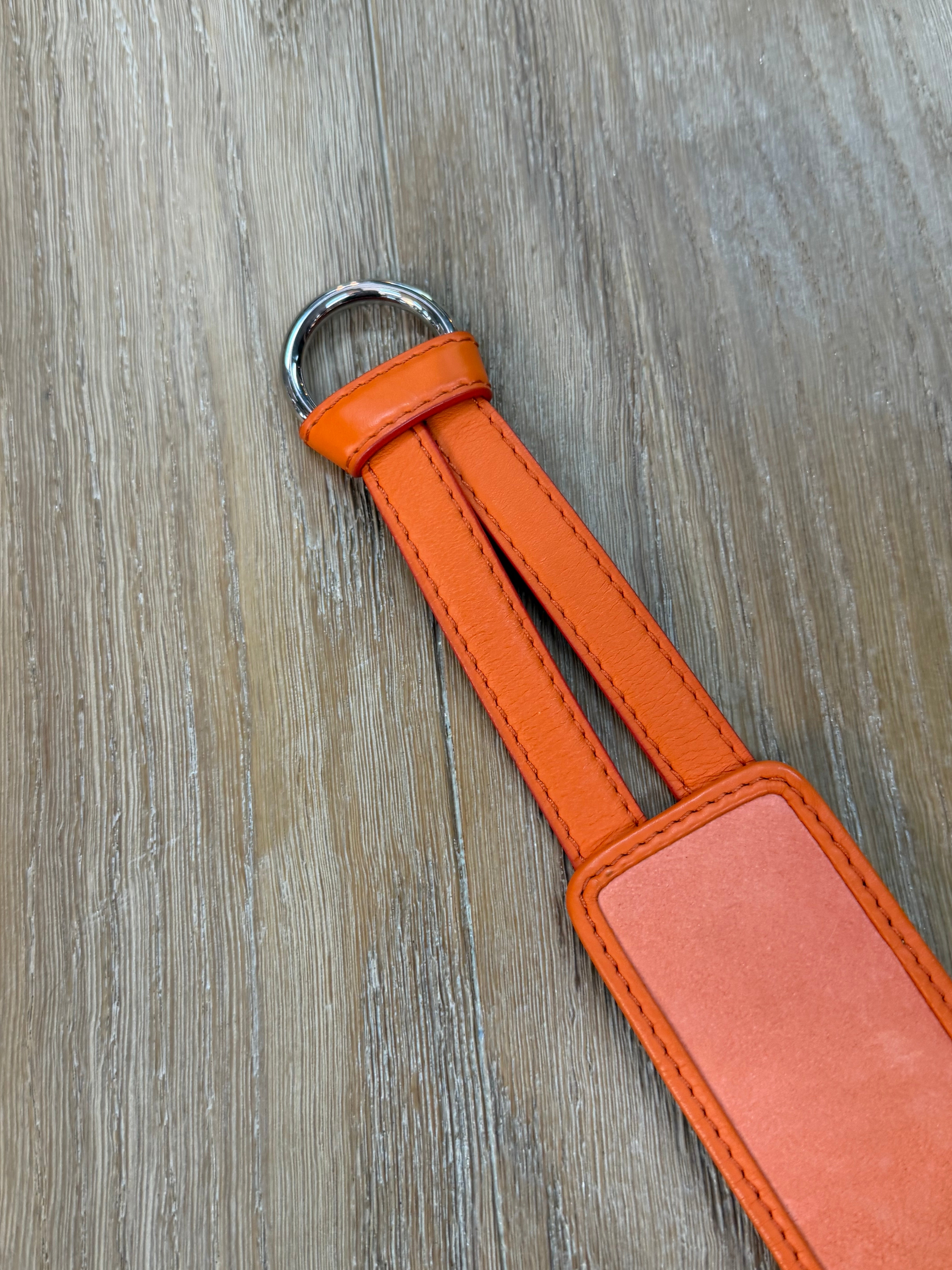 Delvaux Suede Orange Belt – 107 cm