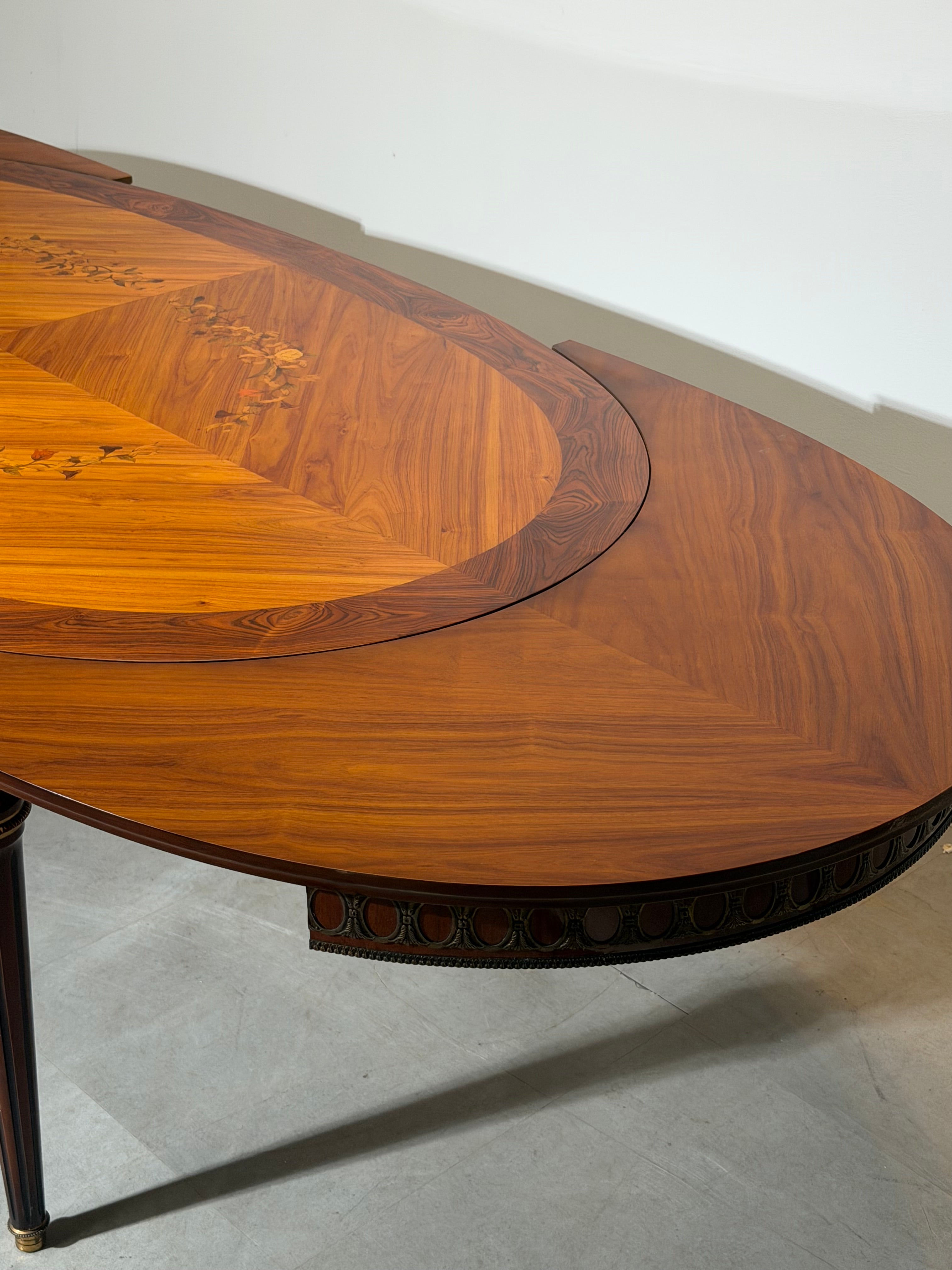 JP Ehalt Louis XVI Style Marquetry Extension Dining Table