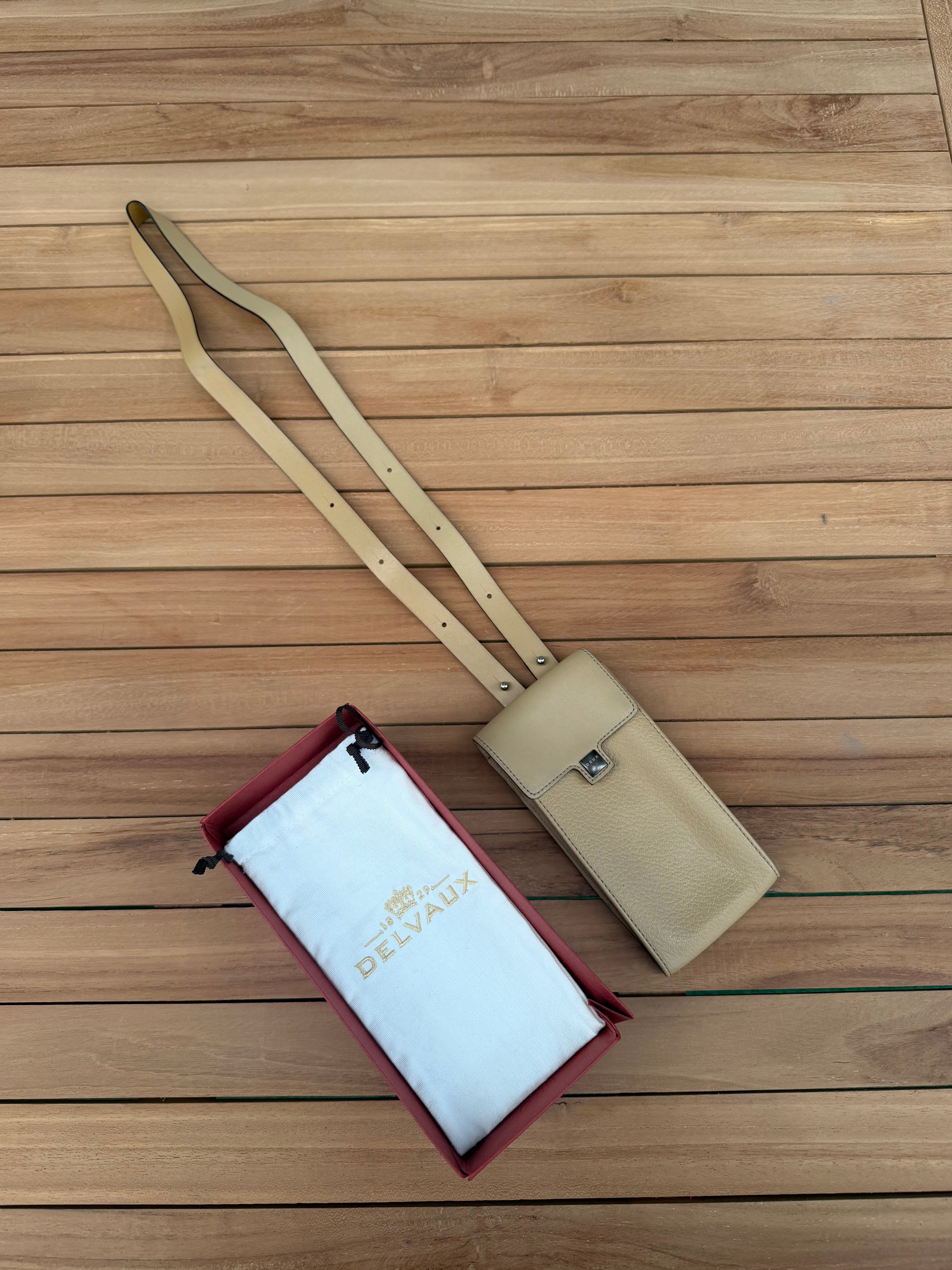 Vintage Delvaux “Deux” Leather Phone Bag