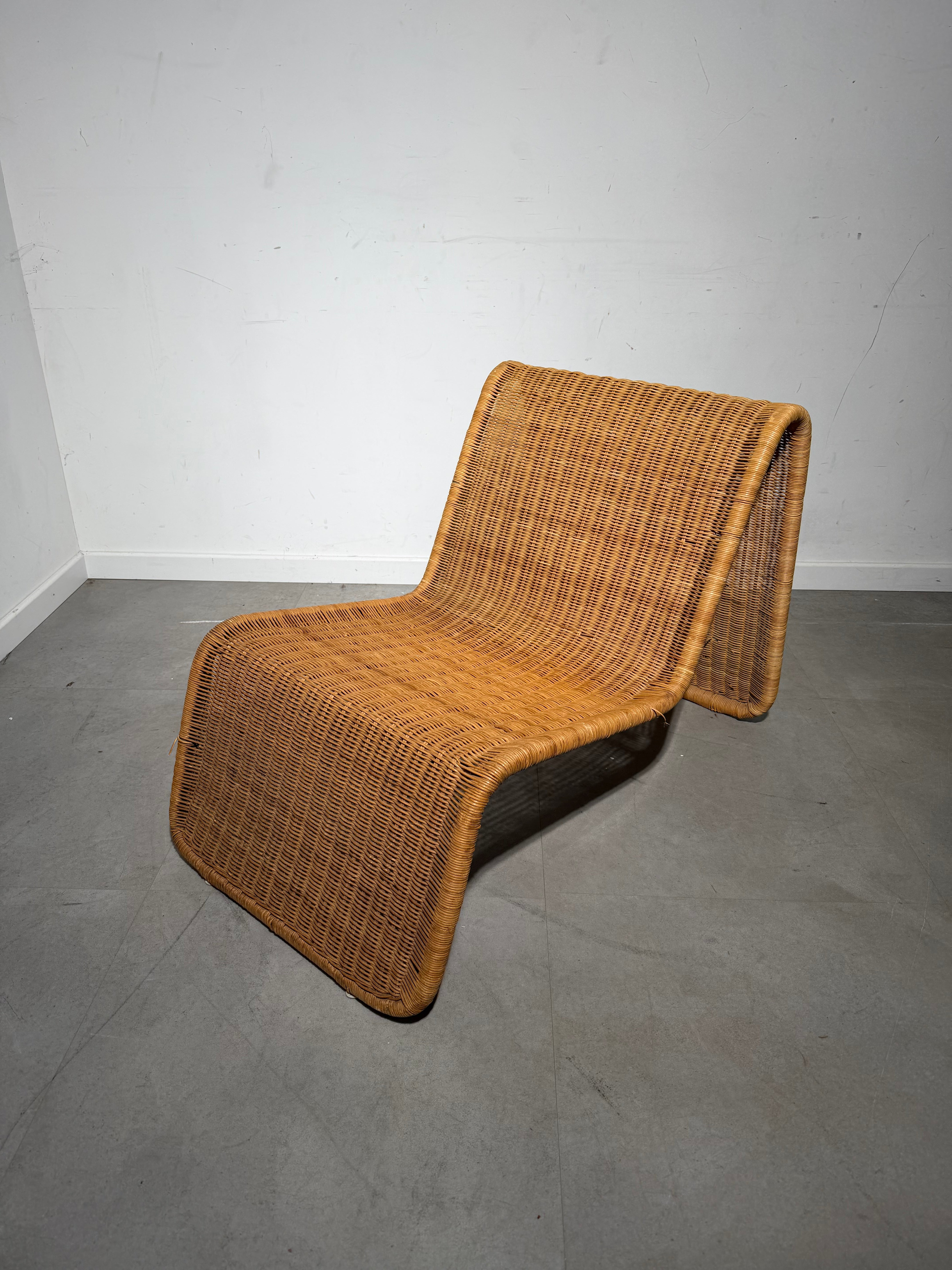 1960s Tito Agnoli Rattan Lounge Chair for Bonacina