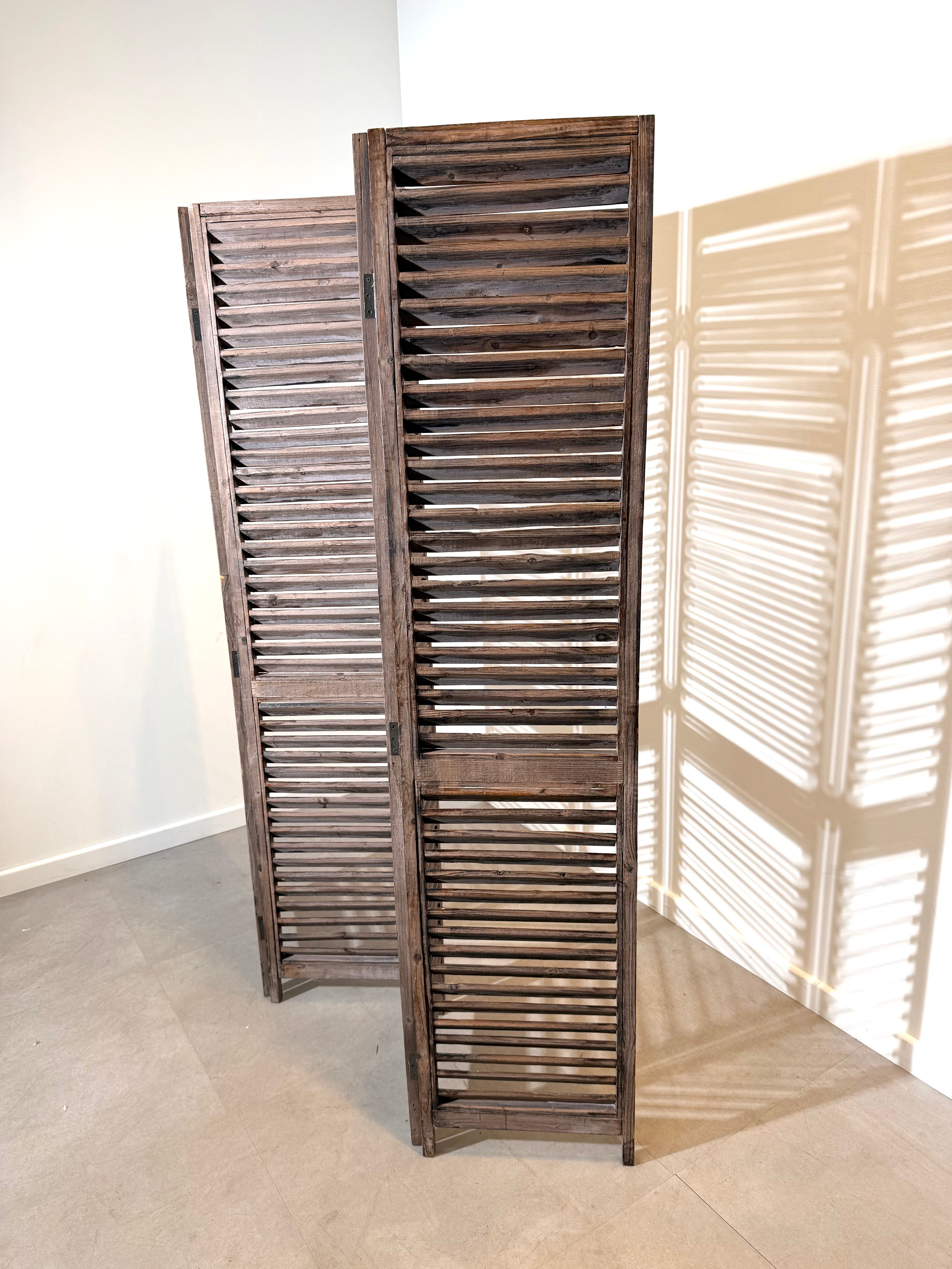 Wooden Louvered Room Divider