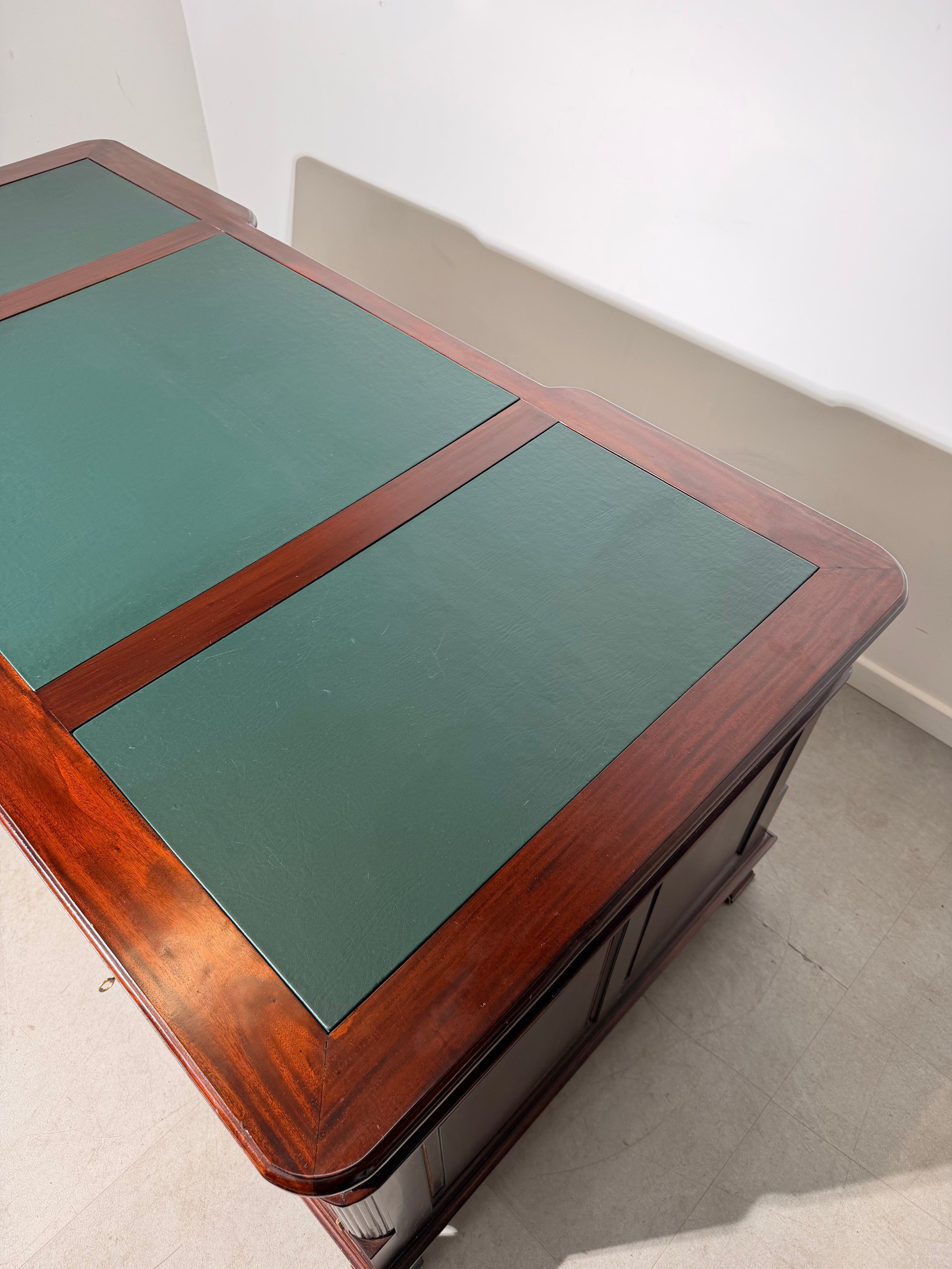 Large Double-Sided Mahogany Partner’s Desk