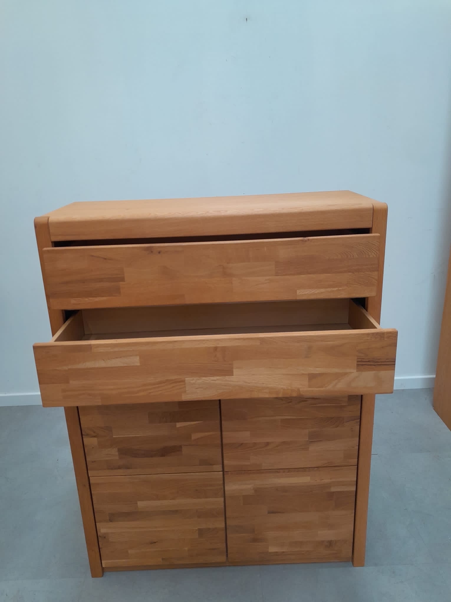 Commode wood/brushed steel