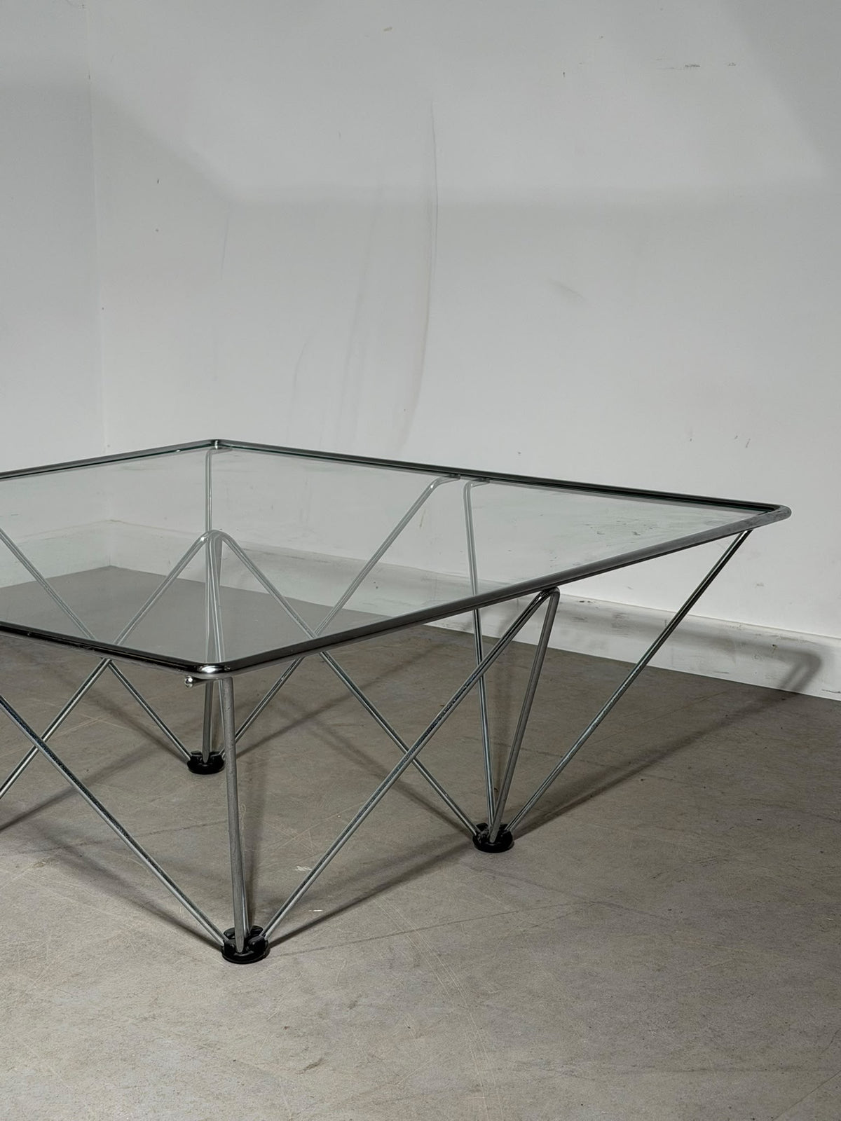 Chrome & Glass Geometric Coffee Table
