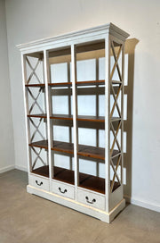 Large White & Wood Bookshelf