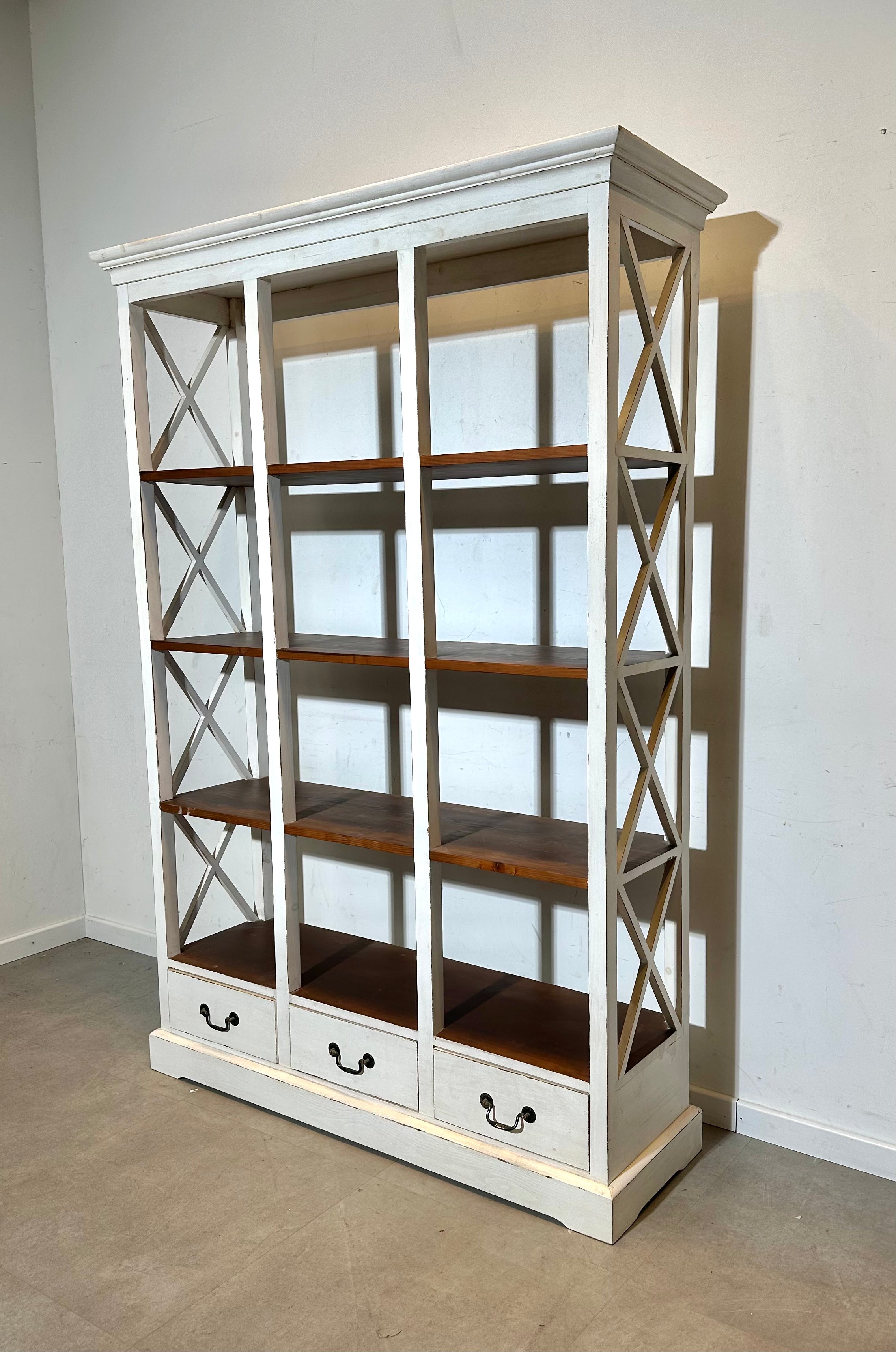 Large White & Wood Bookshelf