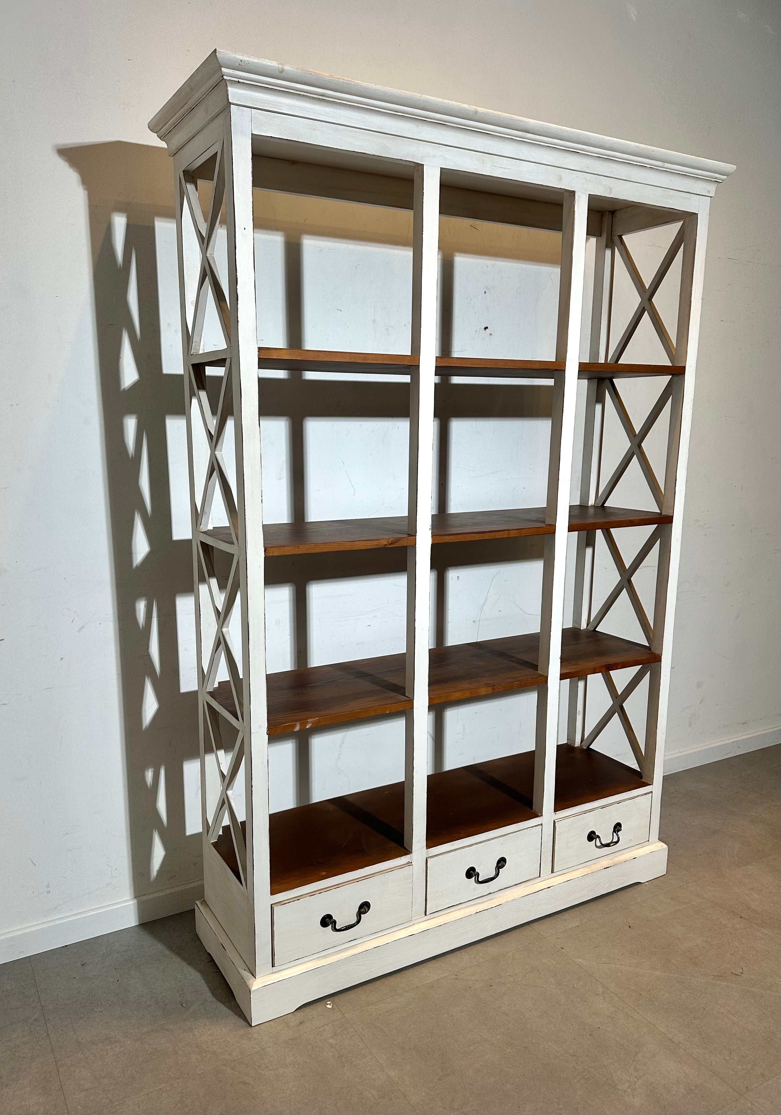 Large White & Wood Bookshelf