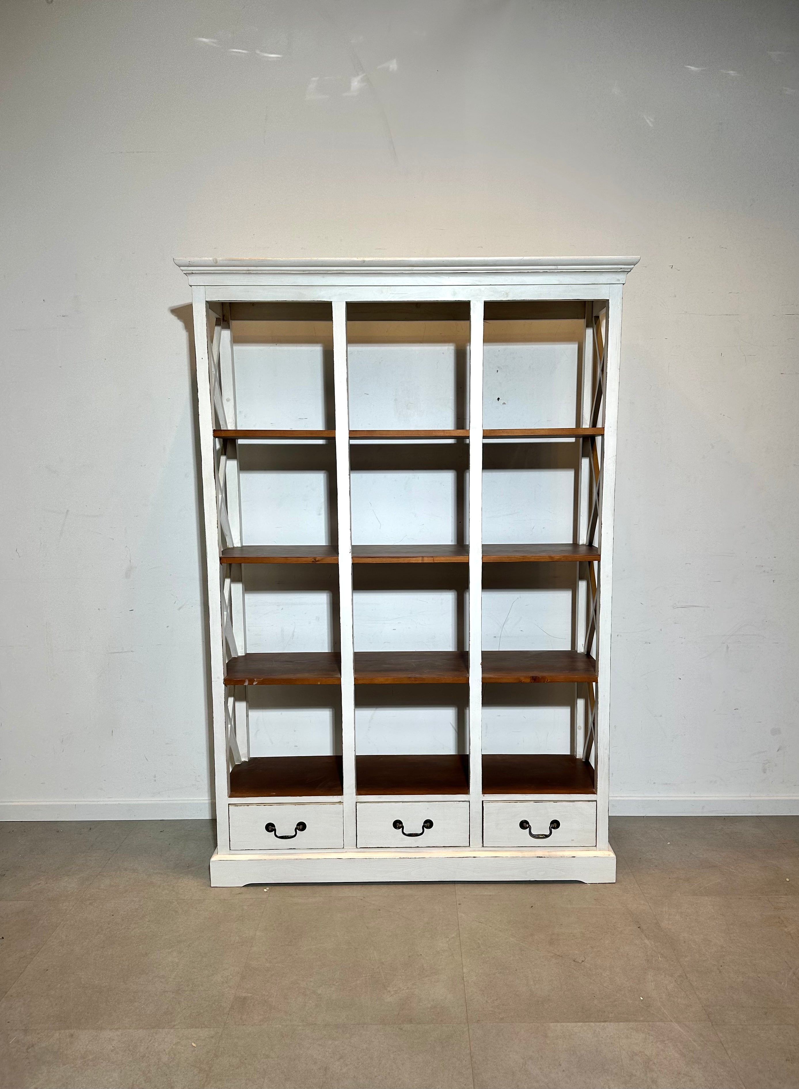 Large White & Wood Bookshelf