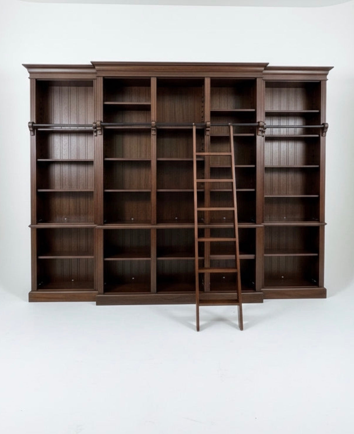 Grand Library Bookcase With Rolling Ladder