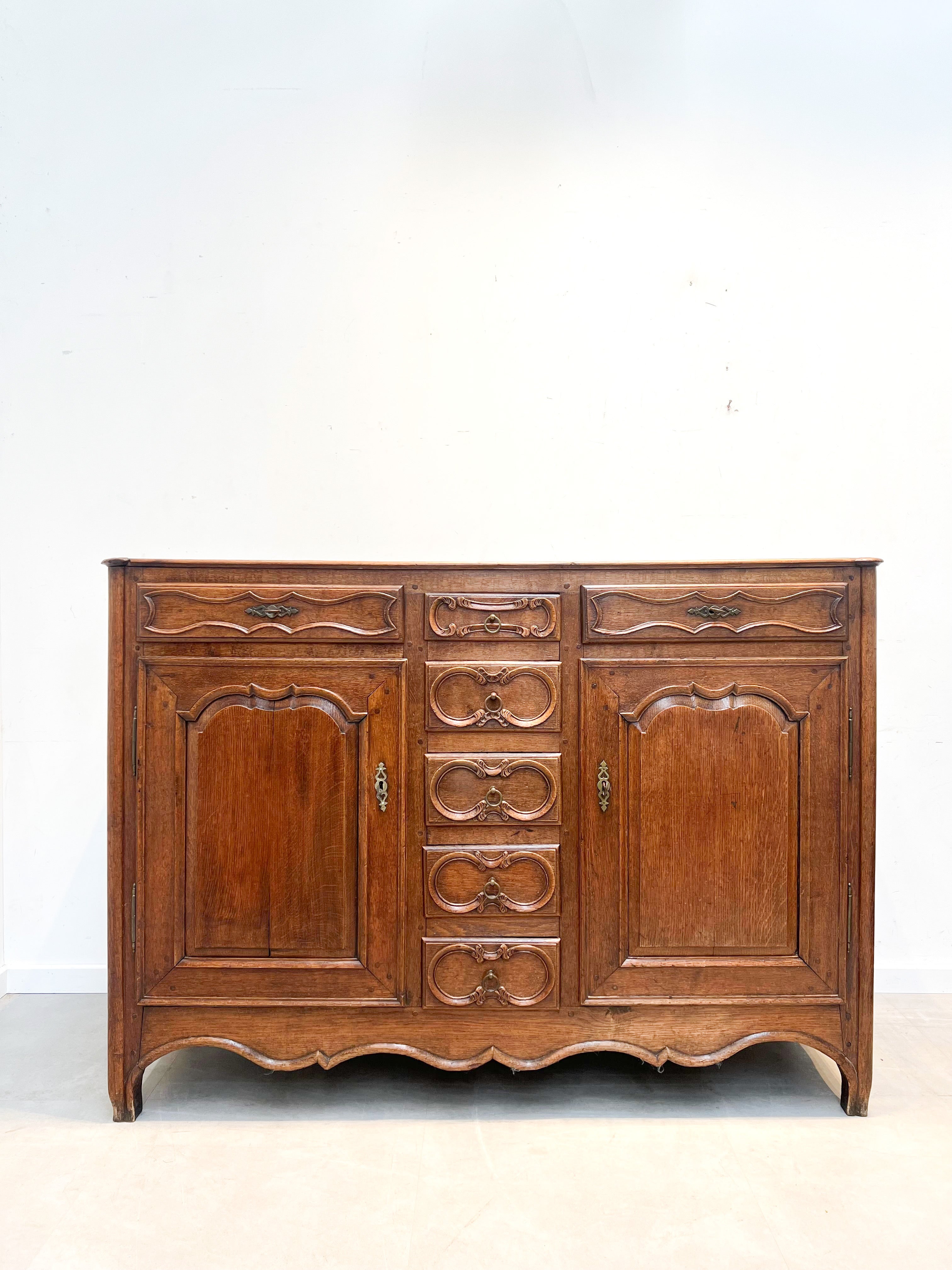 Antique French Rustic Oak Chest of Drawers