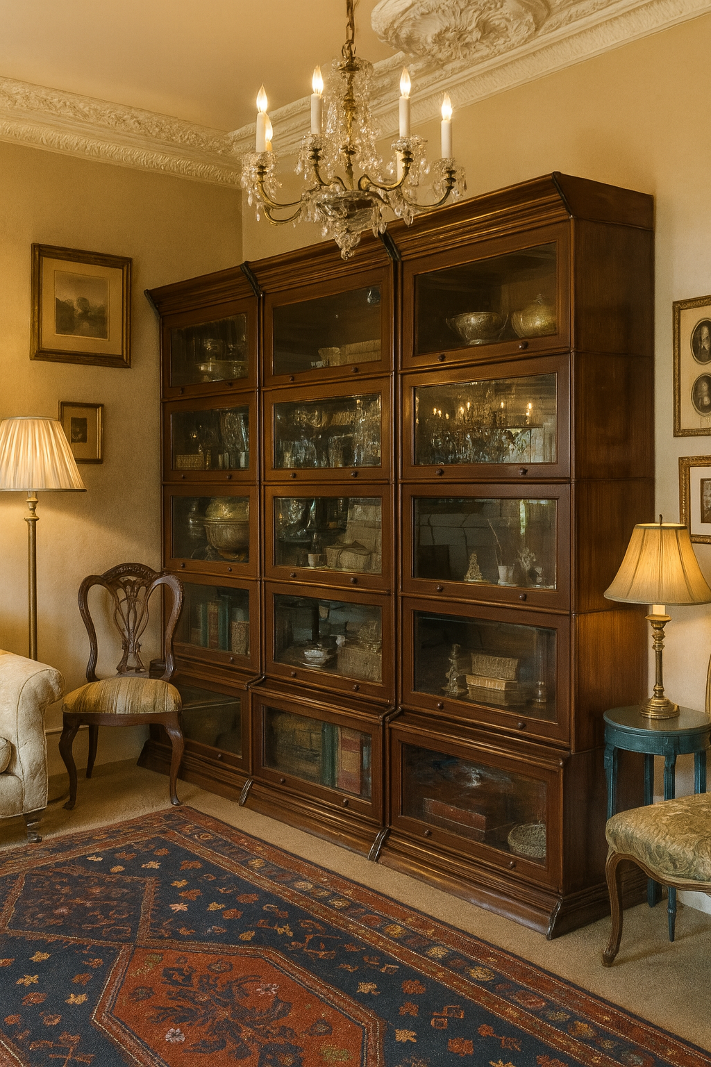 Modular Globe Wernicke Style Cabinet in Mahogany