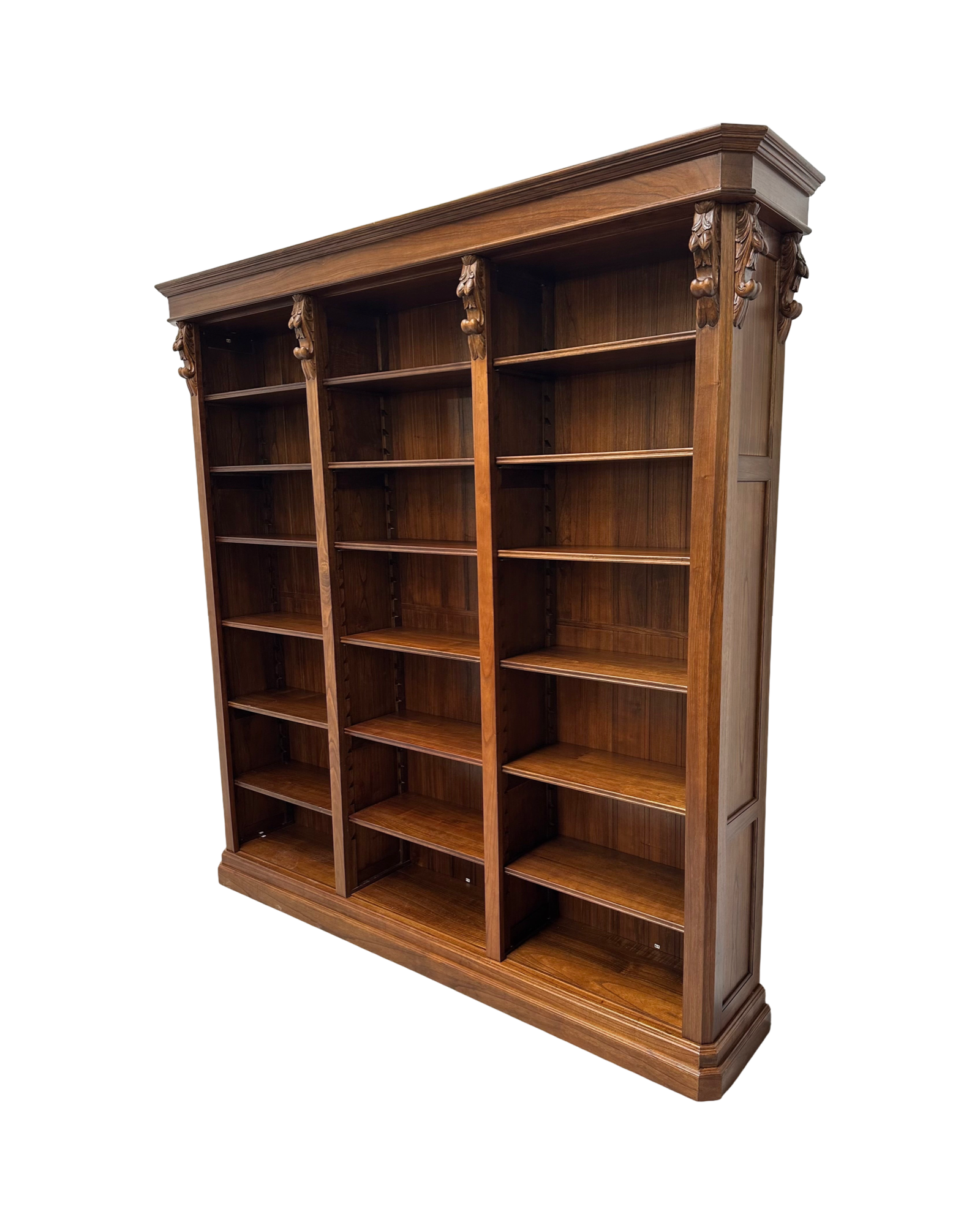 Mahogany Bookcase with Carved Details