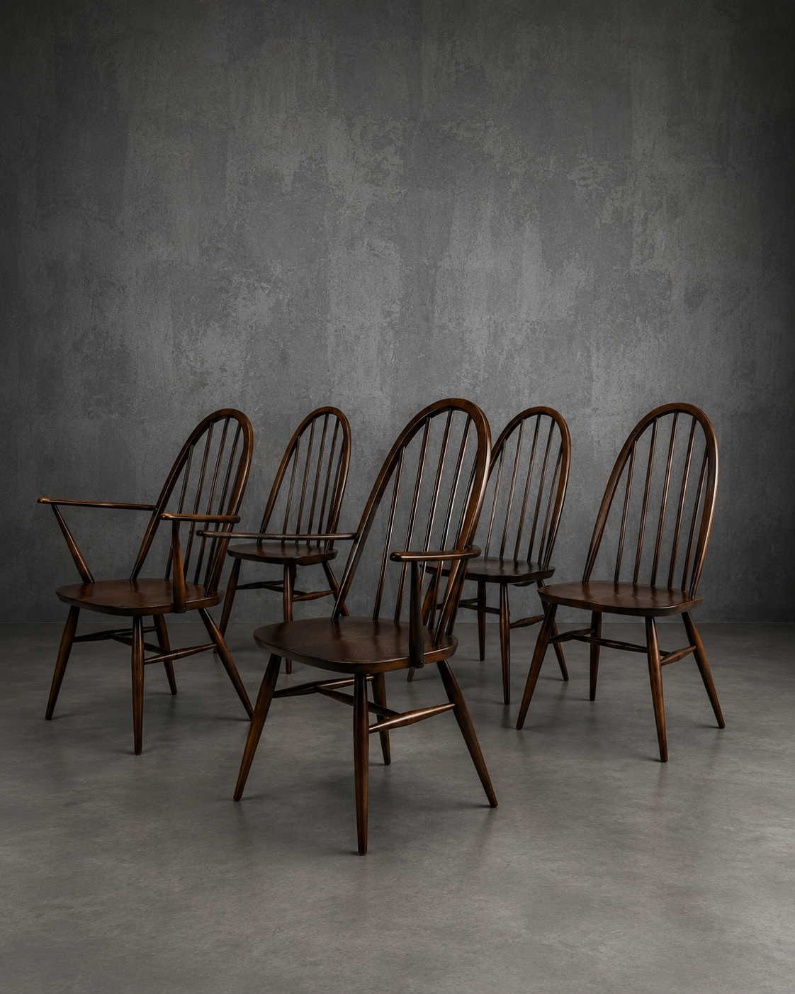 Set of 6 Ercol Windsor Dining Chairs – Model 205