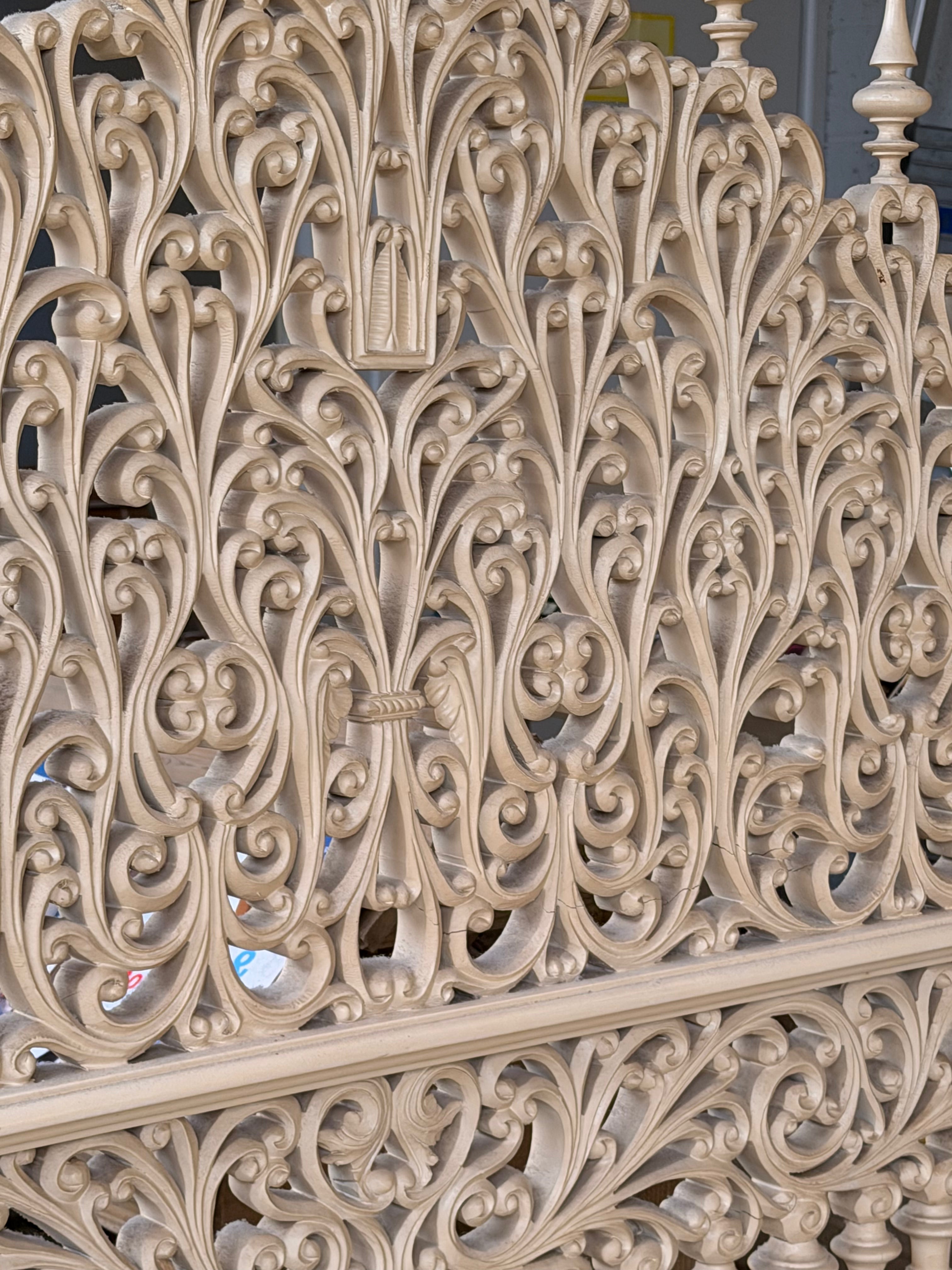 Ornate Hand-Carved Four Poster Bed