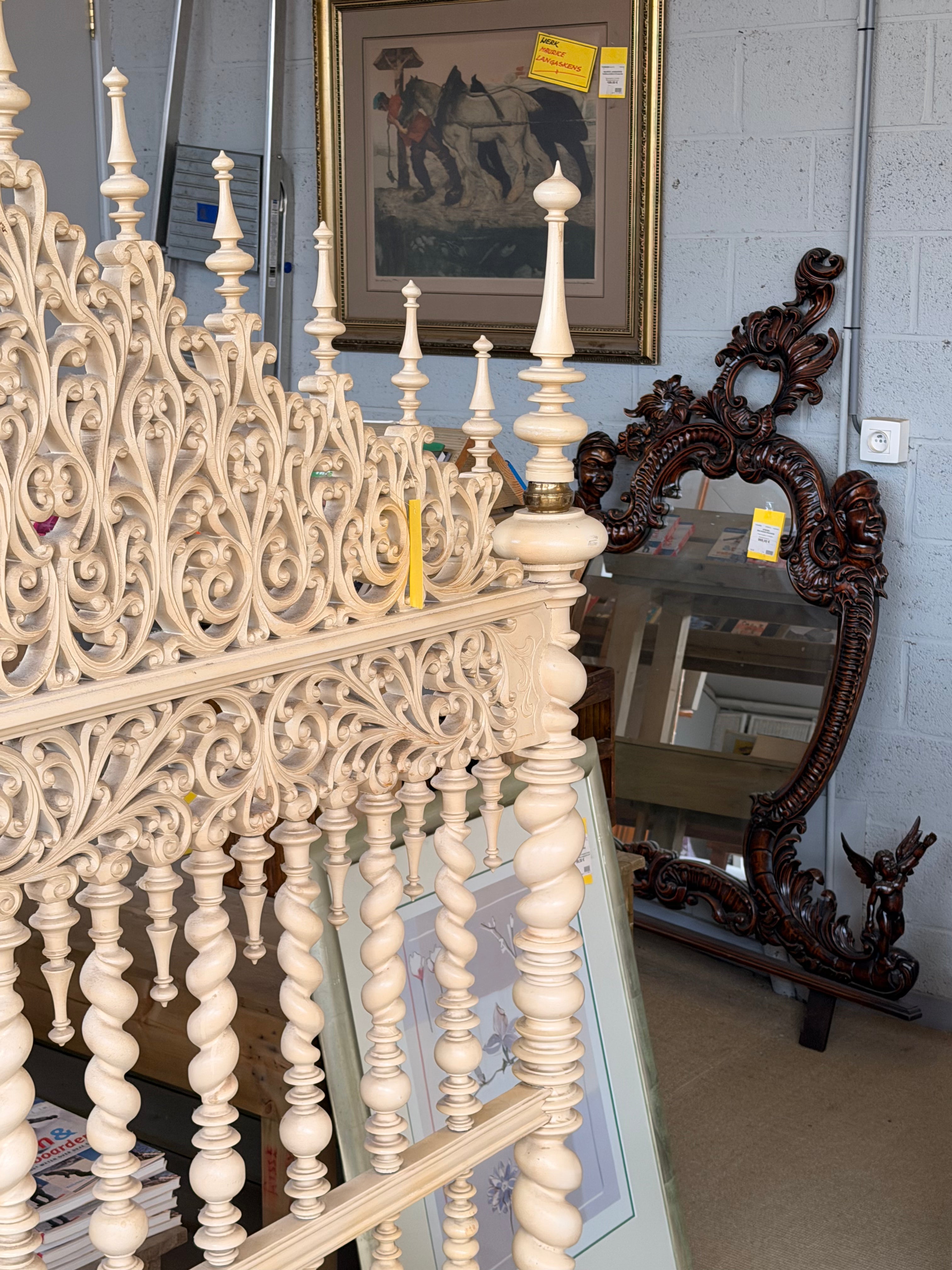 Ornate Hand-Carved Four Poster Bed