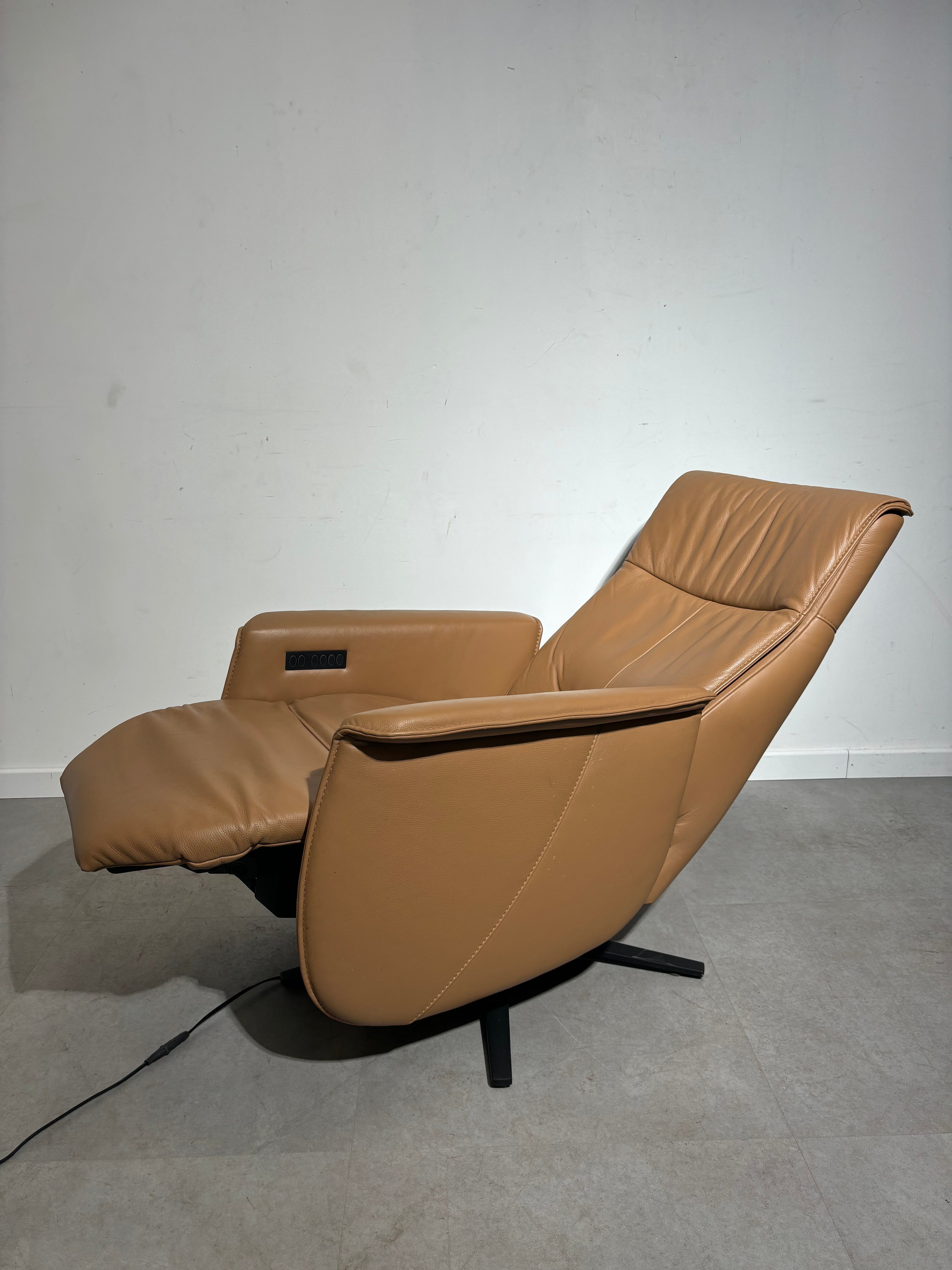 Relaxchair cognac brown leather