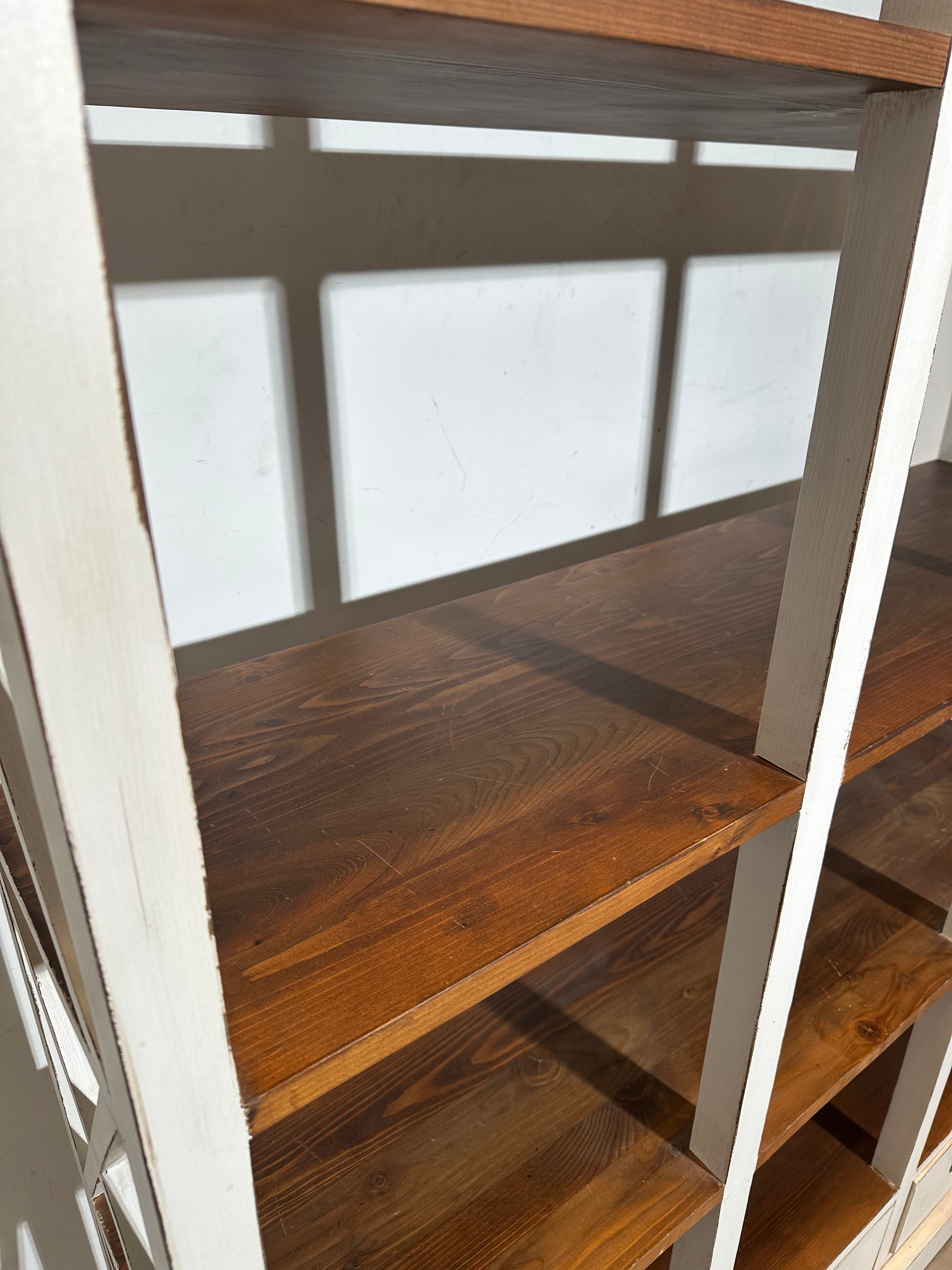 Large White & Wood Bookshelf