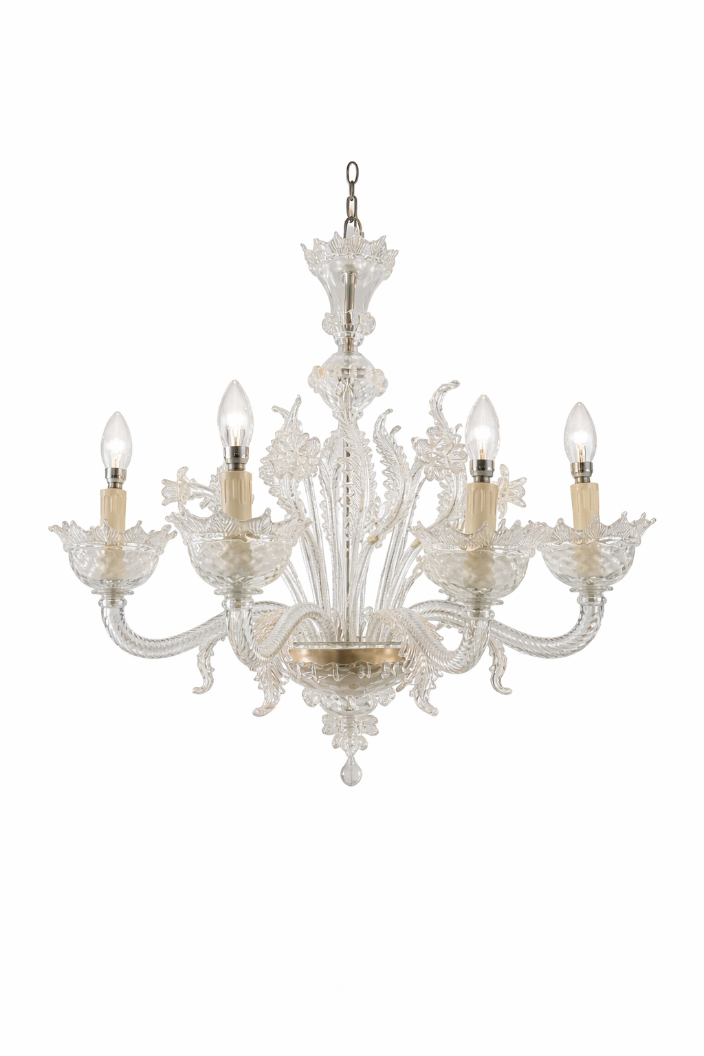 Murano Venetian Glass Chandelier – 6 Lights