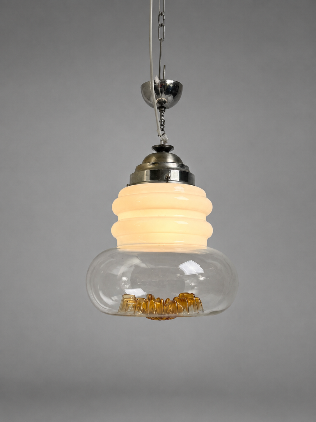 Vintage Murano Style Glass Pendant Light