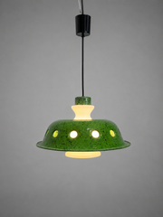Vintage Green Enamel Pendant Lamp