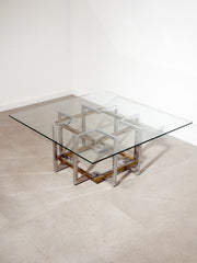 Vintage Geometric Chrome & Brass Coffee