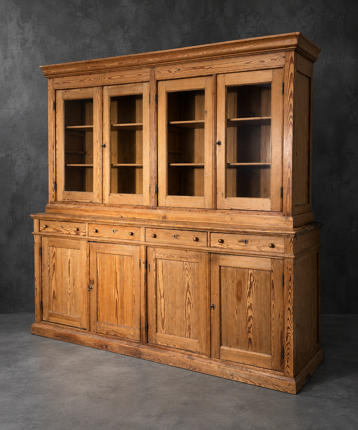 Antique Pine Display Cabinet / Apothecary Cupboard