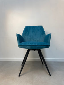 Velvet armchair rotatable