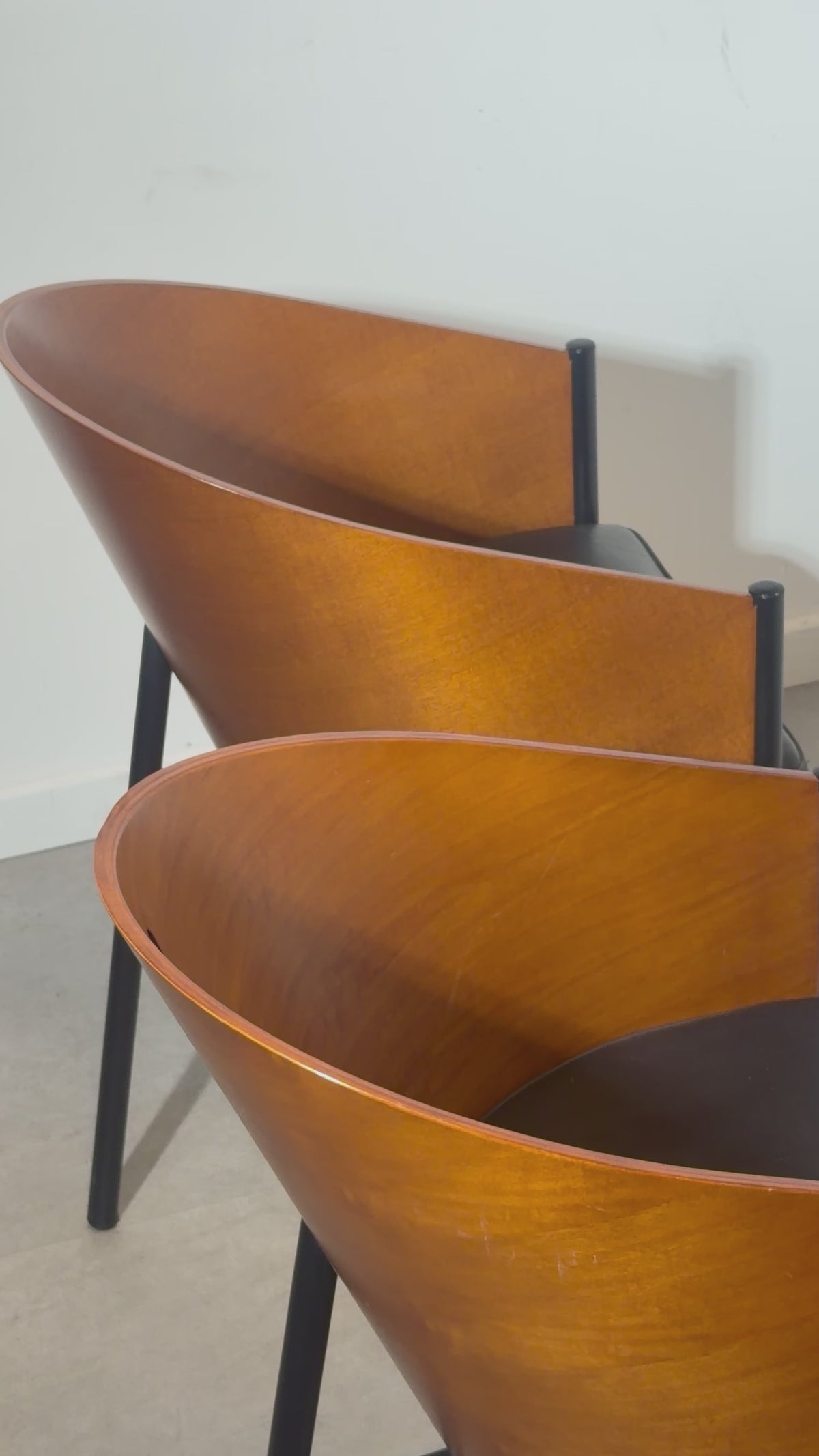 Load video: Set of Six Original Costes Chairs by Philippe Starck for Driade