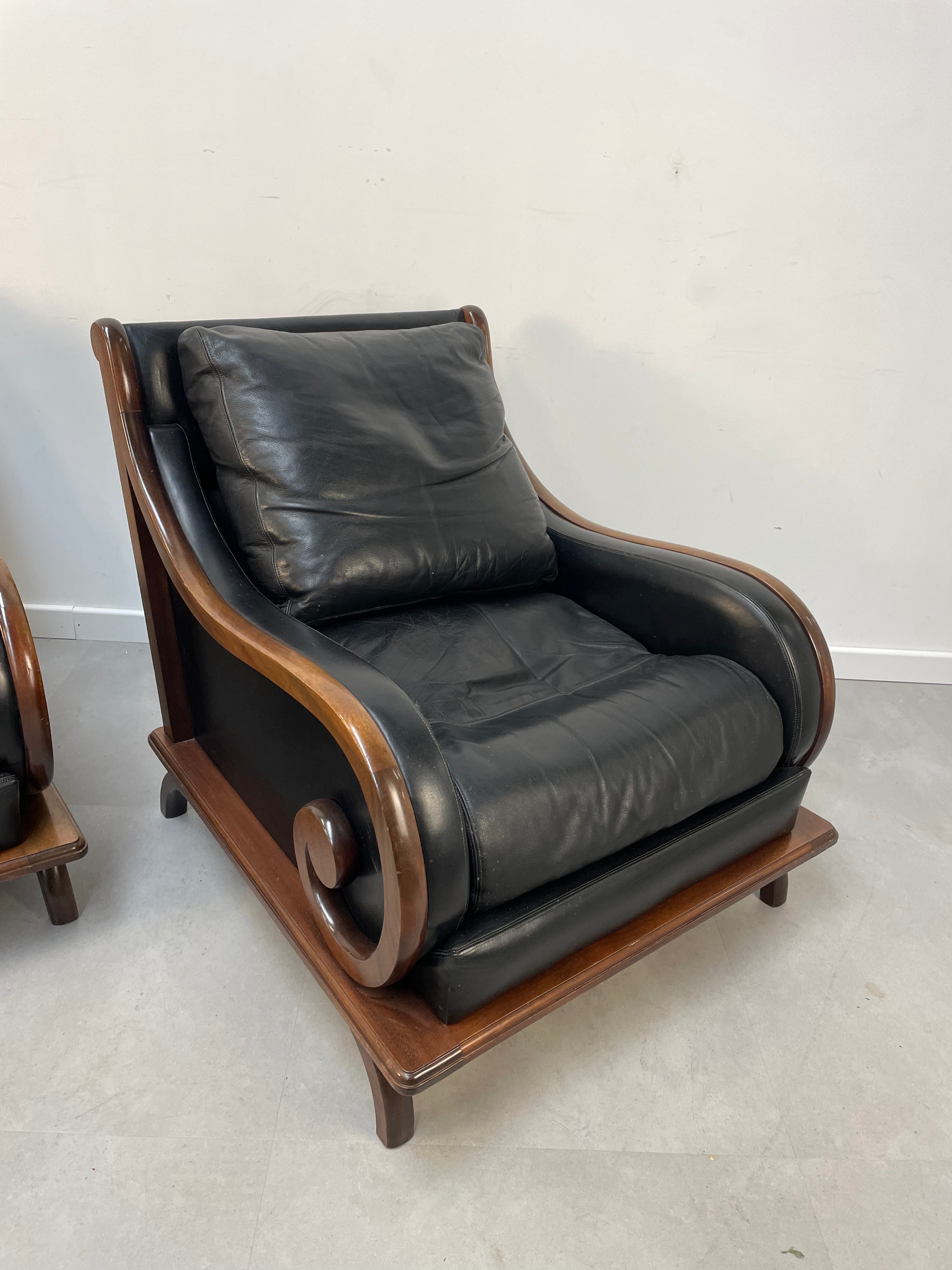 Leather curly relaxchair