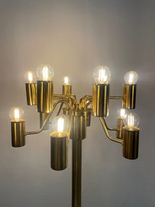 Vintage brass floorlamp 12 lights