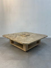 Marble coffee table with centerpiece