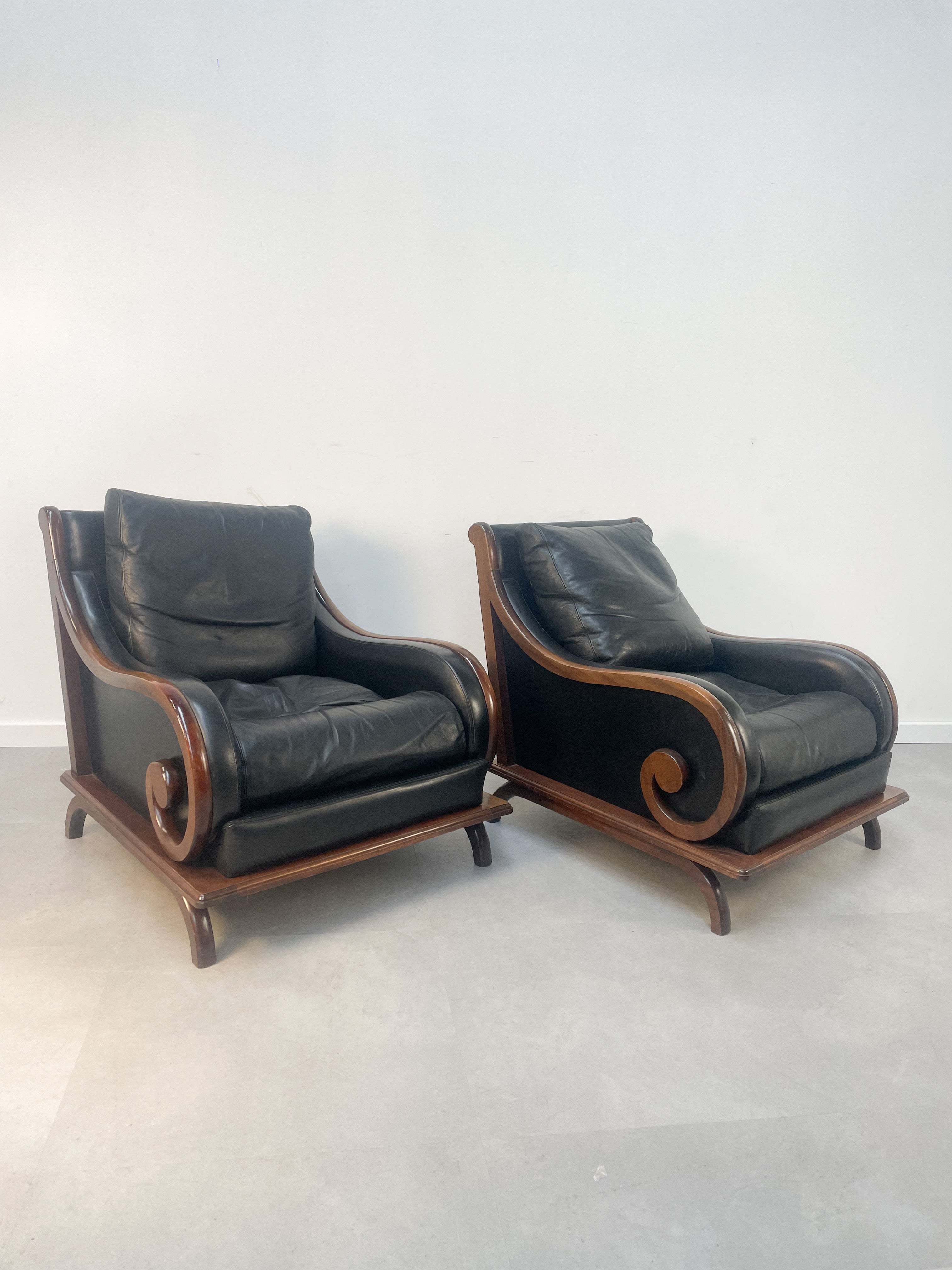 Leather curly relaxchair